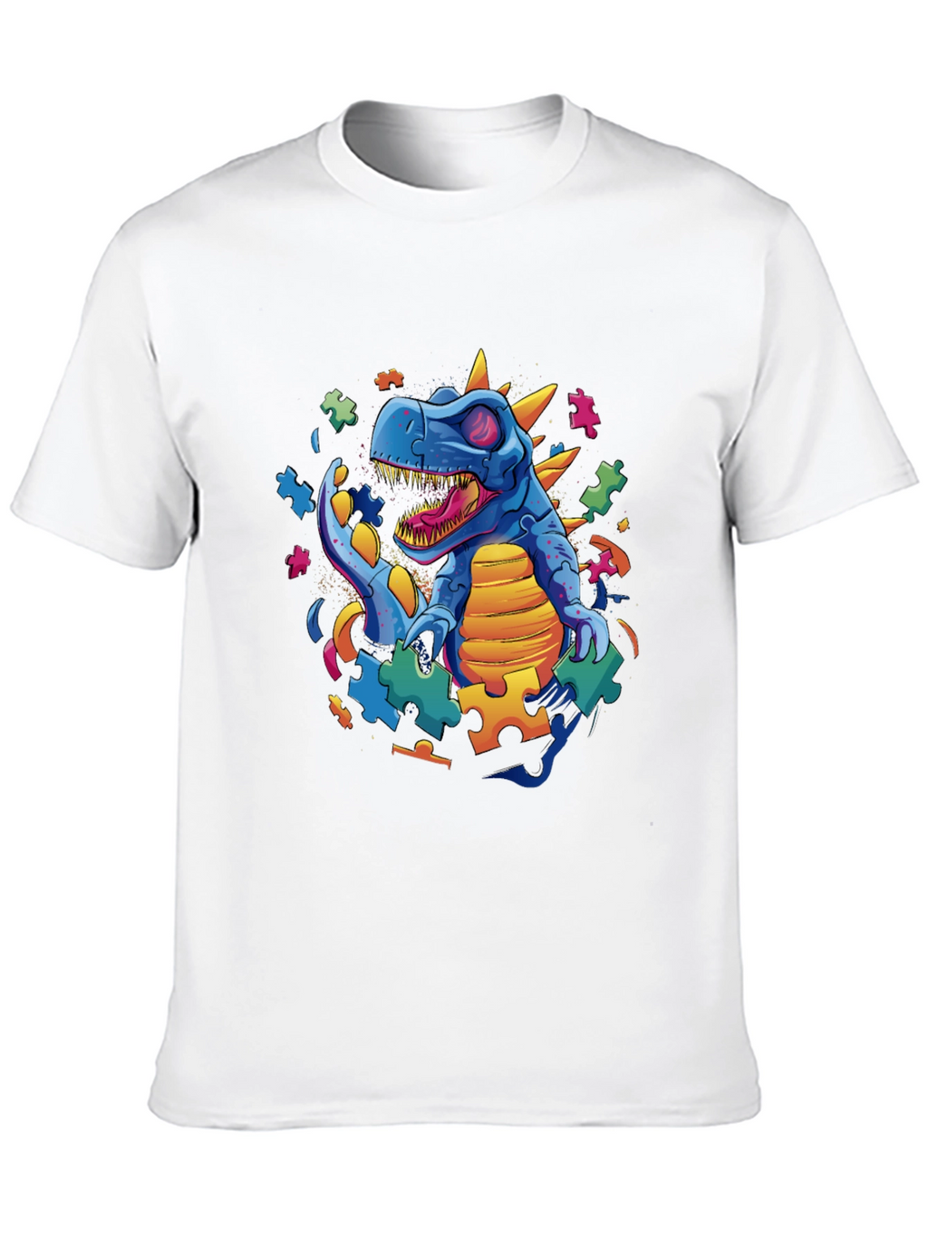 Autism Awareness Dinosaur Puzzle Piece T-Shirt