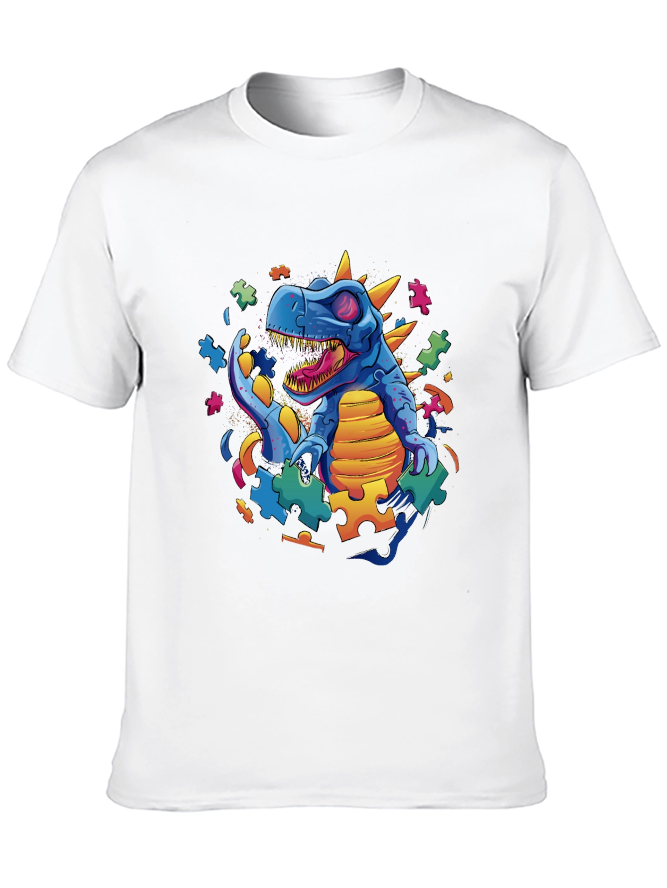 Autism Awareness Dinosaur Puzzle Piece T-Shirt