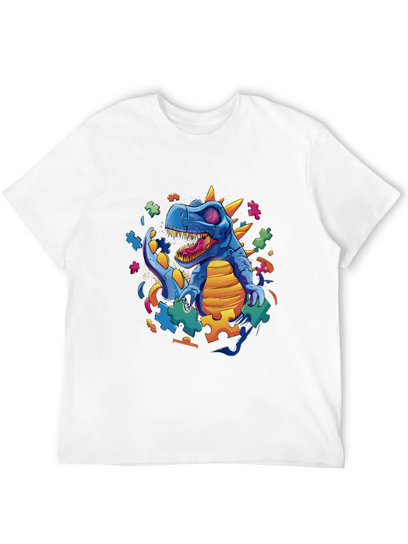 Autism Awareness Dinosaur Puzzle Piece T-Shirt