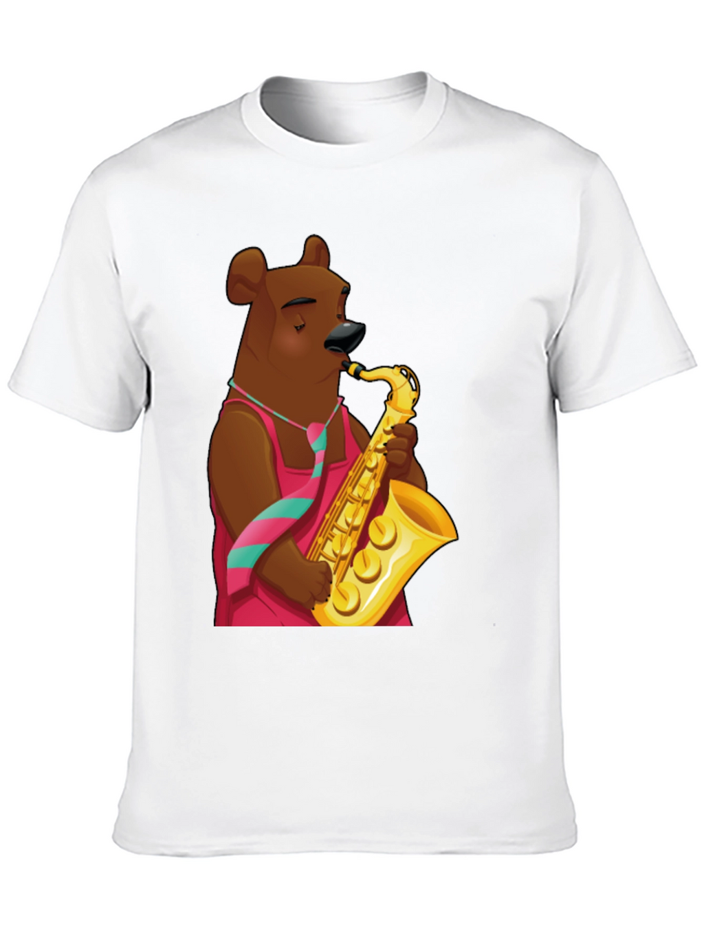 Bear Saxophone Player Graphic T-Shirt