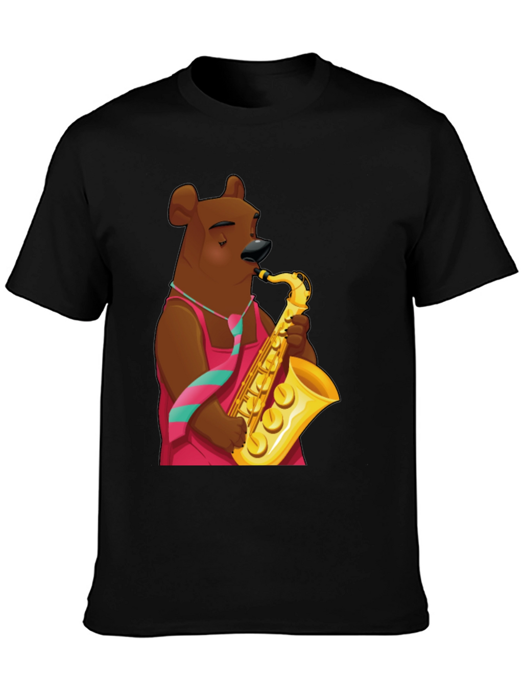 Bear Saxophone Player Graphic T-Shirt