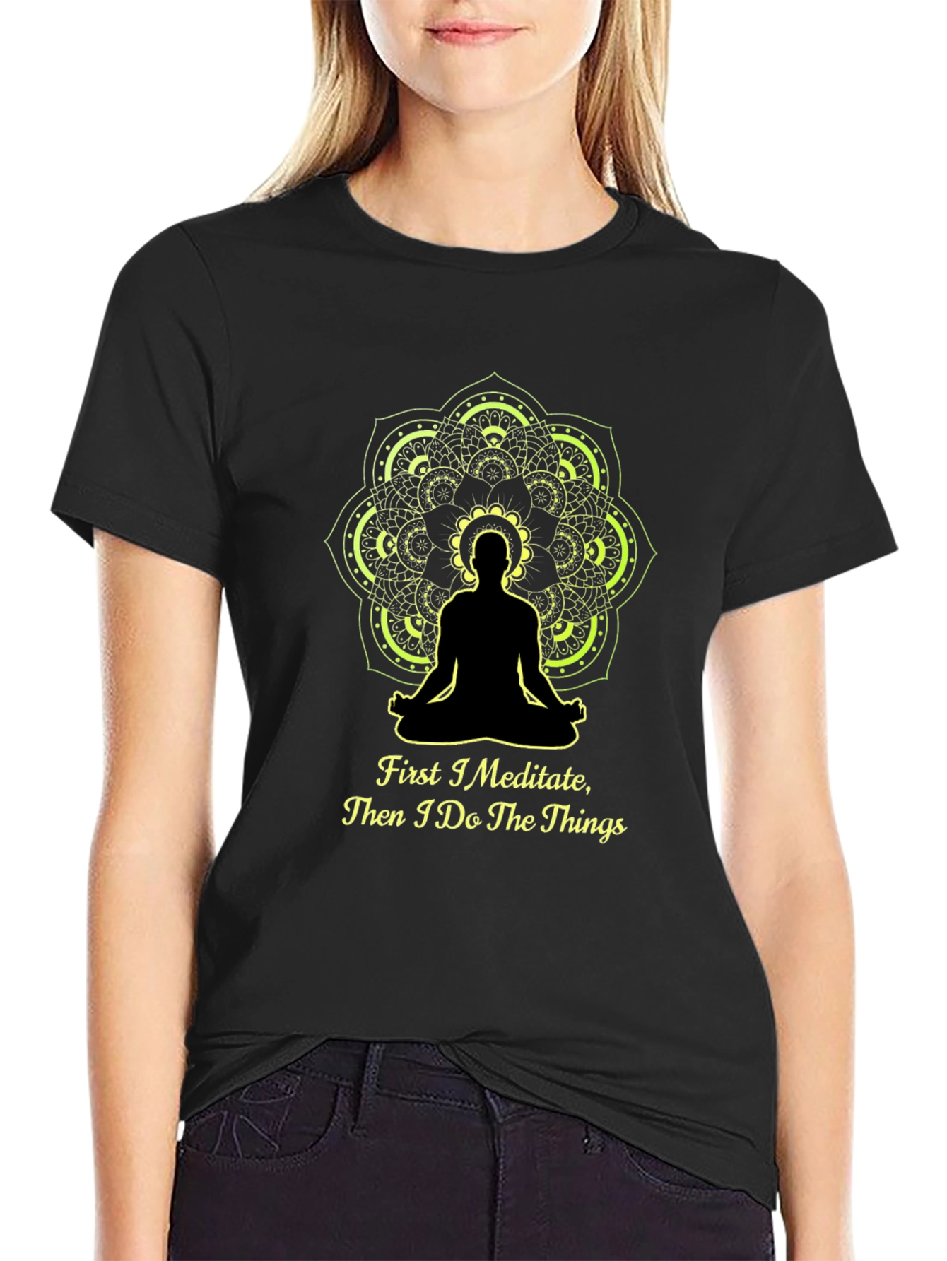 Meditate Then Do T-Shirt - Yoga Mandala