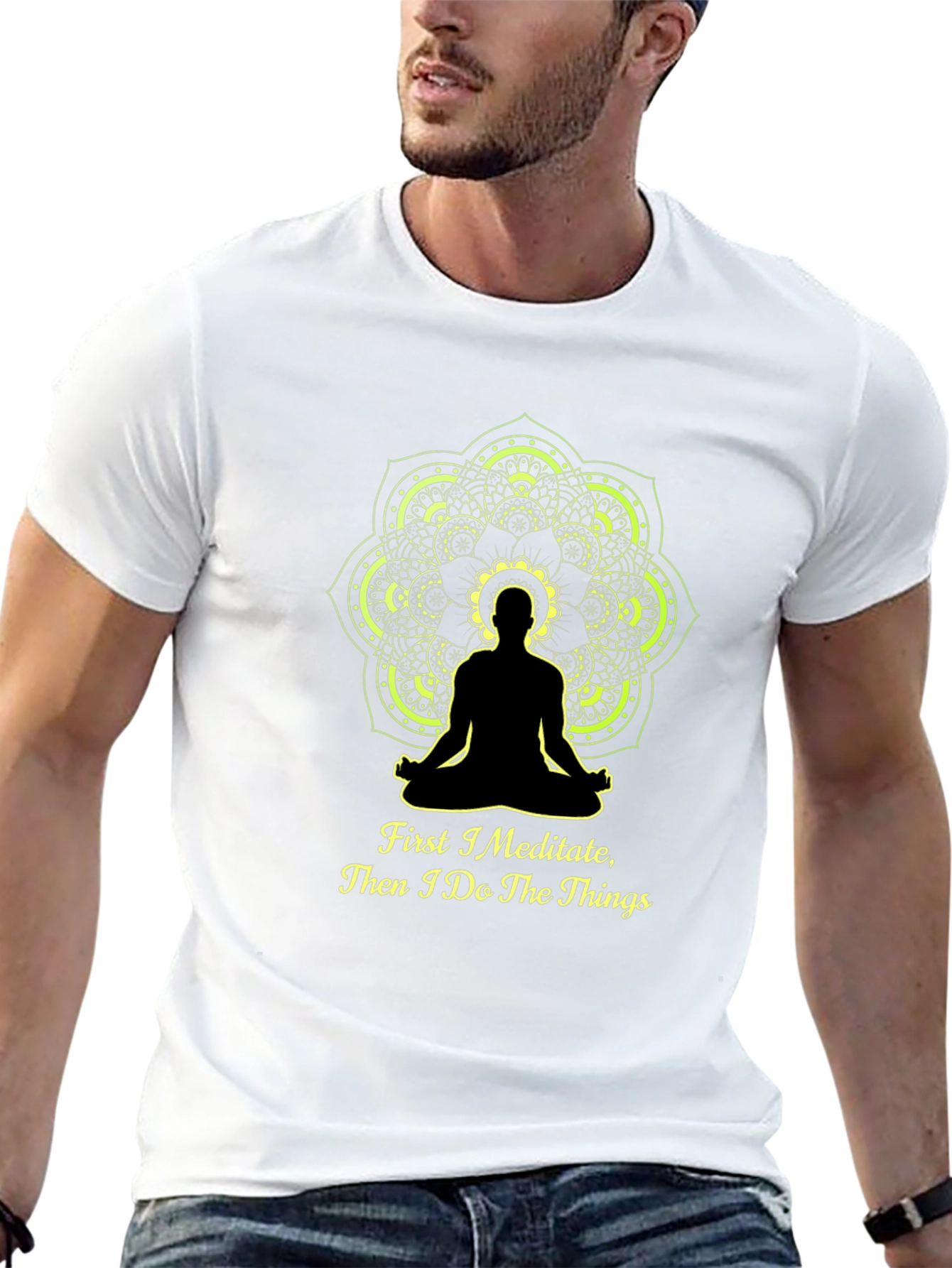 Meditate Then Do T-Shirt - Yoga Mandala