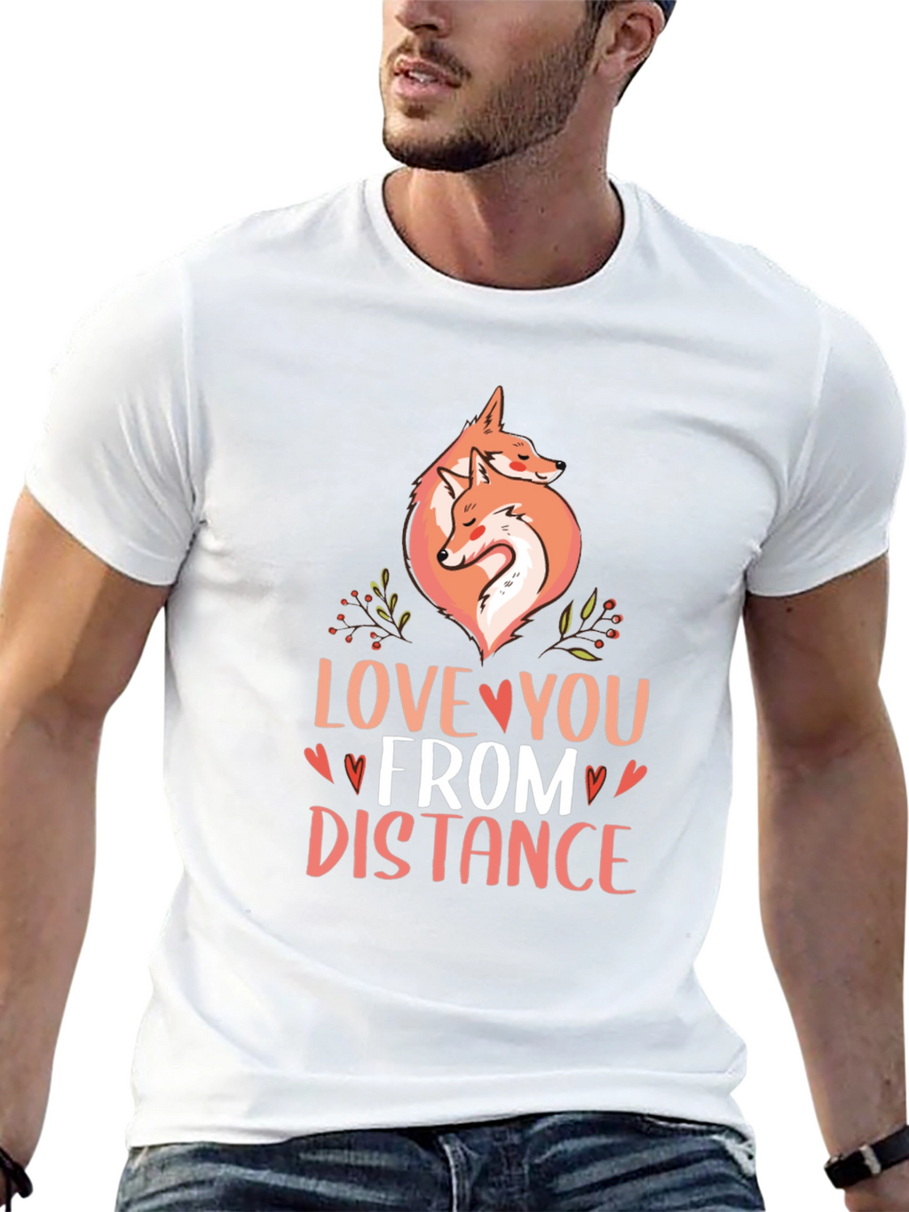 Love You From Distance Fox Graphic T-Shirt