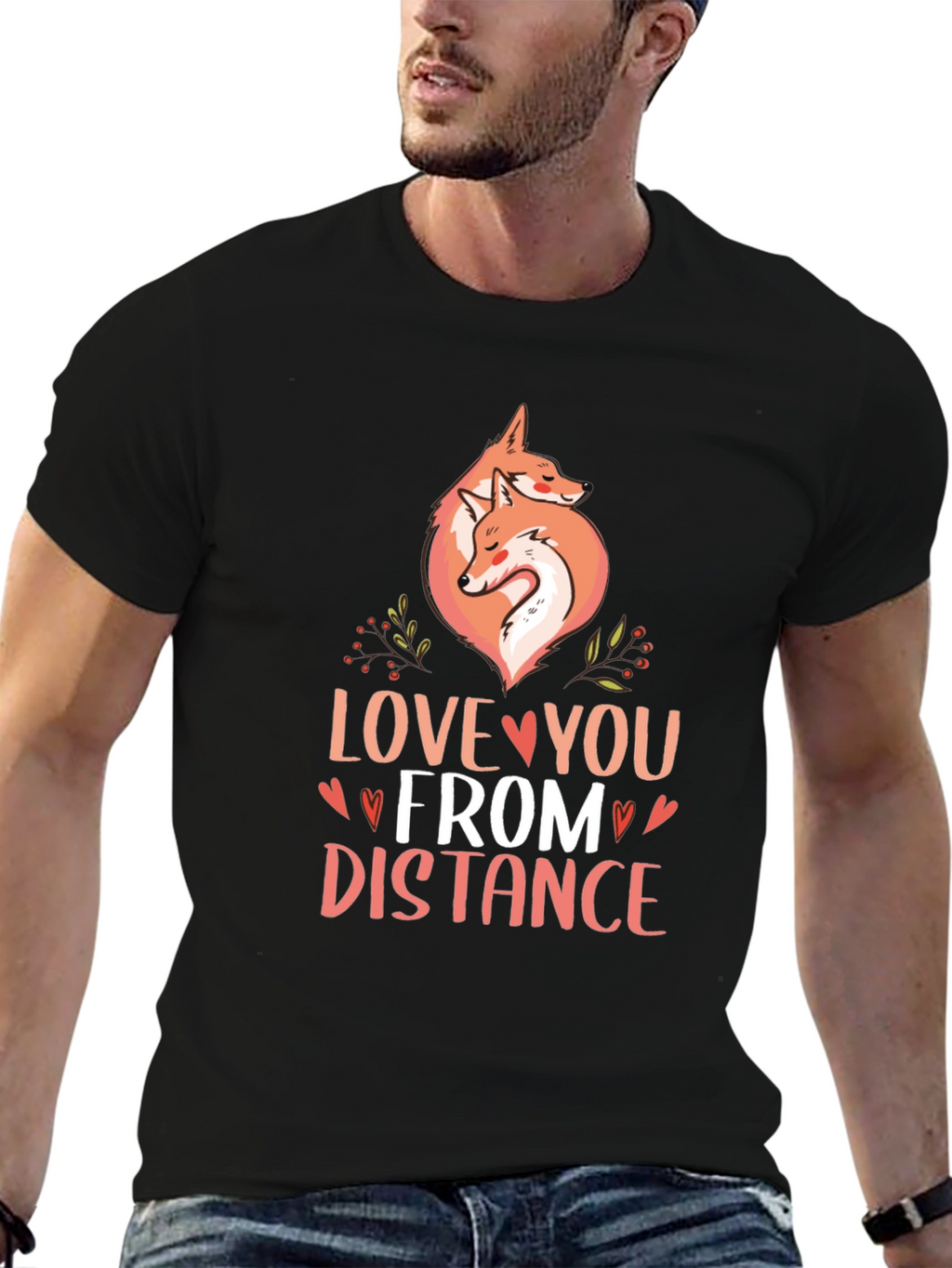 Love You From Distance Fox Graphic T-Shirt