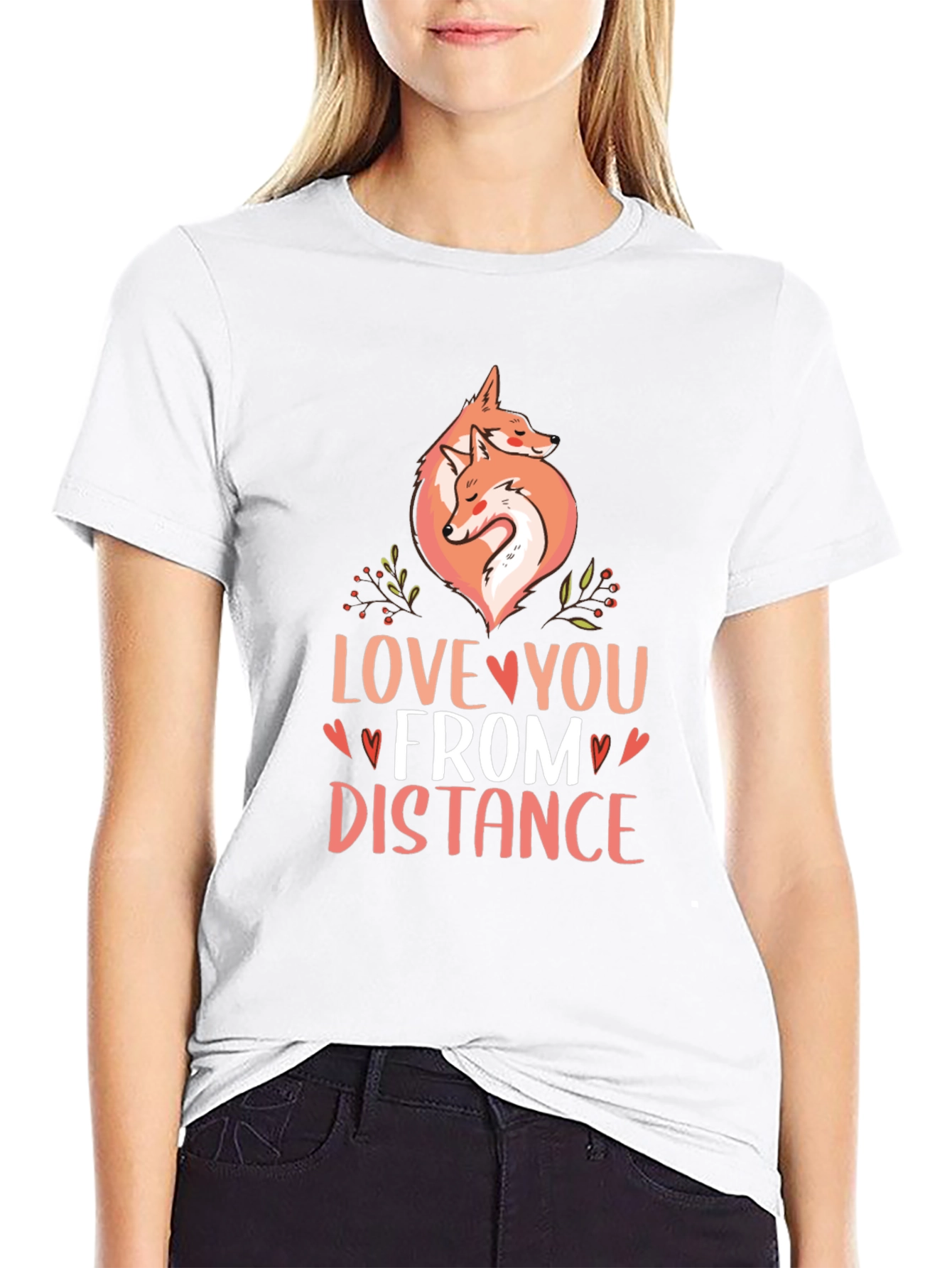 Love You From Distance Fox Graphic T-Shirt