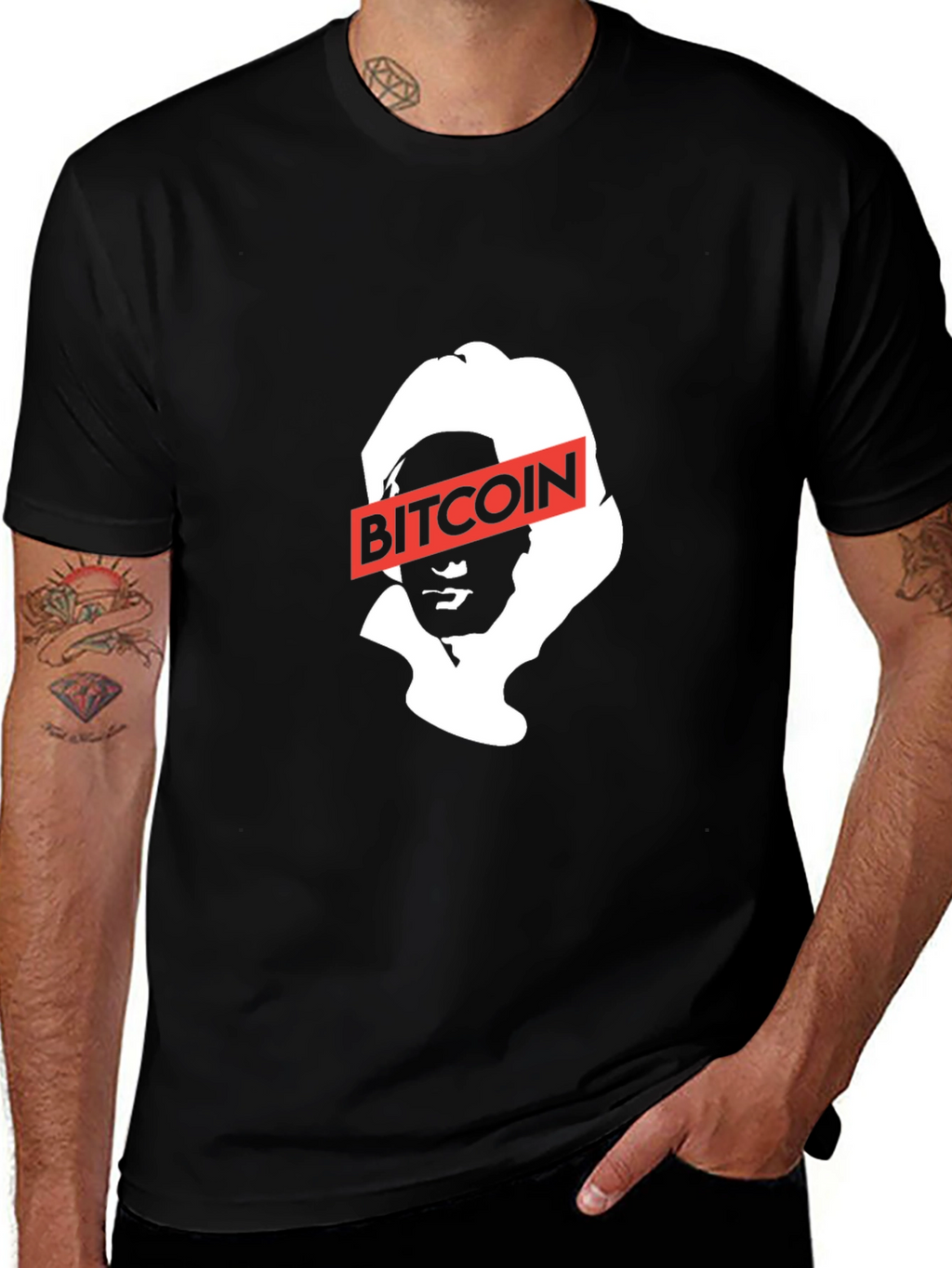 Bitcoin Satoshi Nakamoto Black Graphic Tee