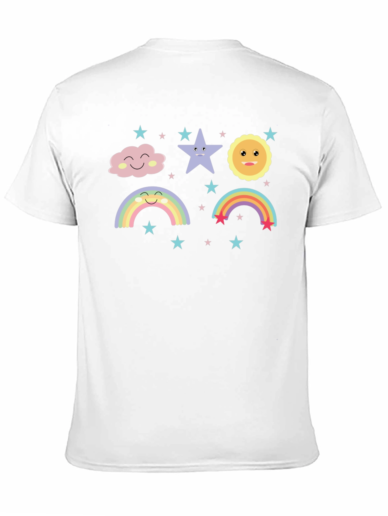 Cute Cartoon Weather Graphic Black T-Shirt