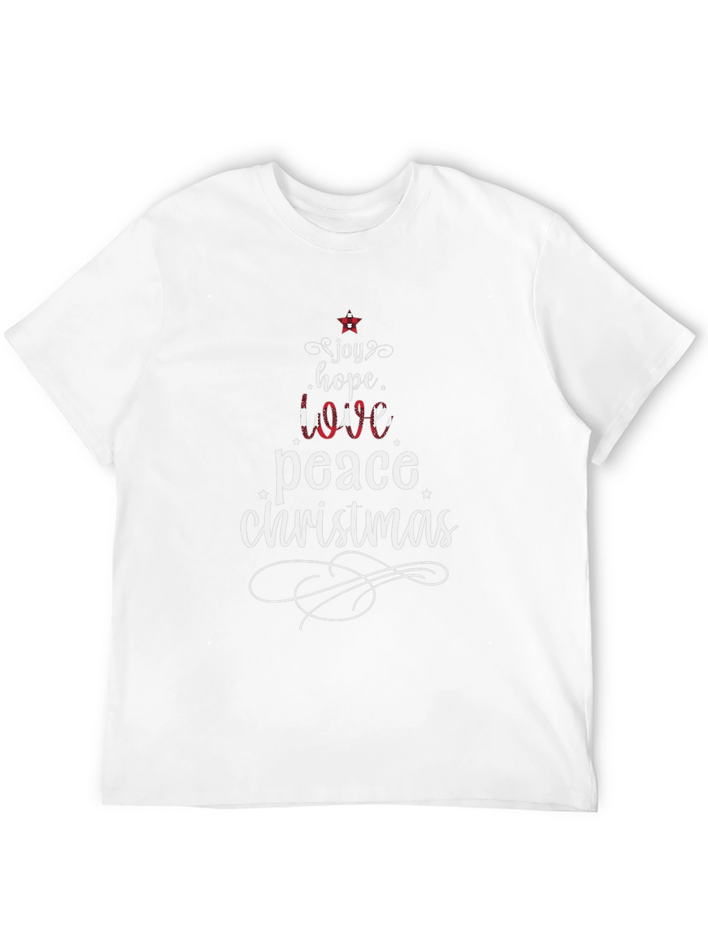 Joy Hope Love Christmas Tree Graphic Tee