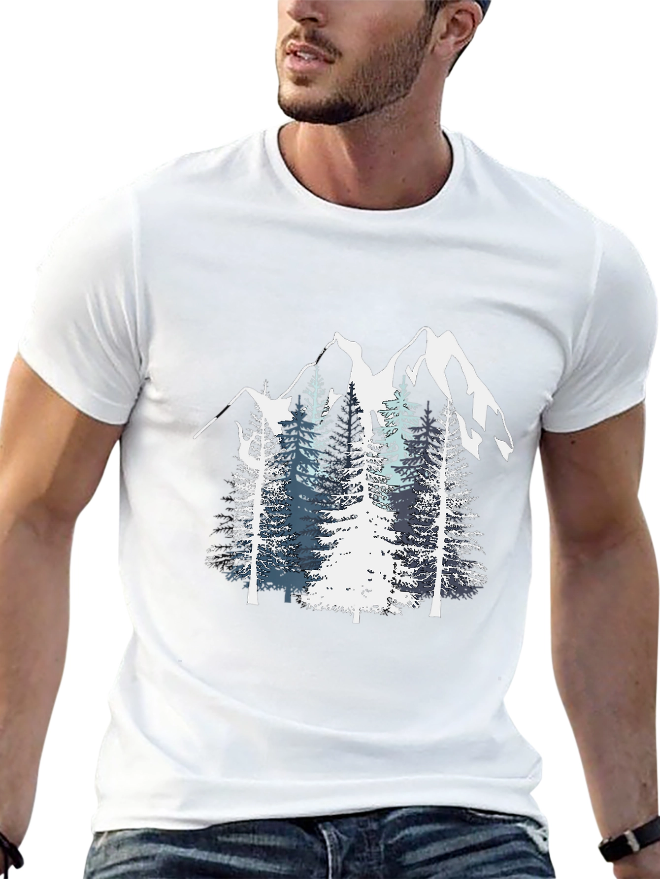 Mountain Pine Tree Graphic Tee - Nature Inspired