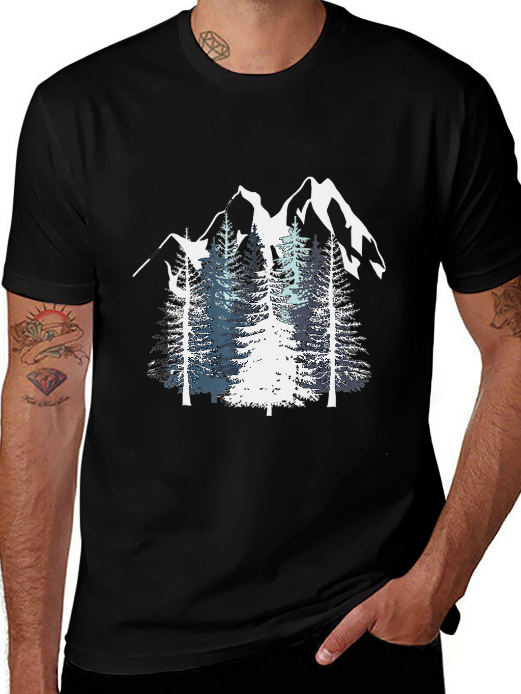Mountain Pine Tree Graphic Tee - Nature Inspired