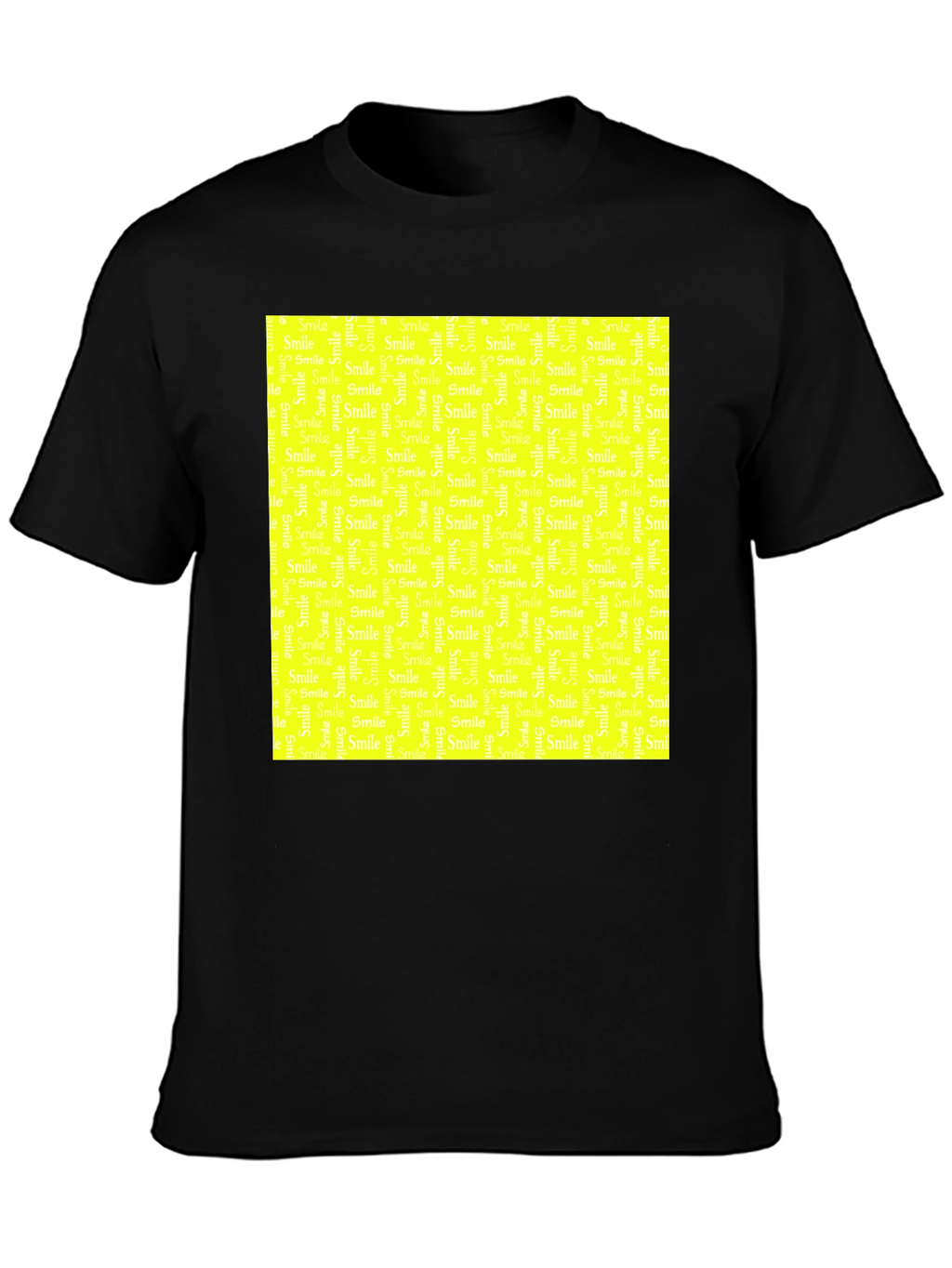 Smile Pattern Black T-Shirt