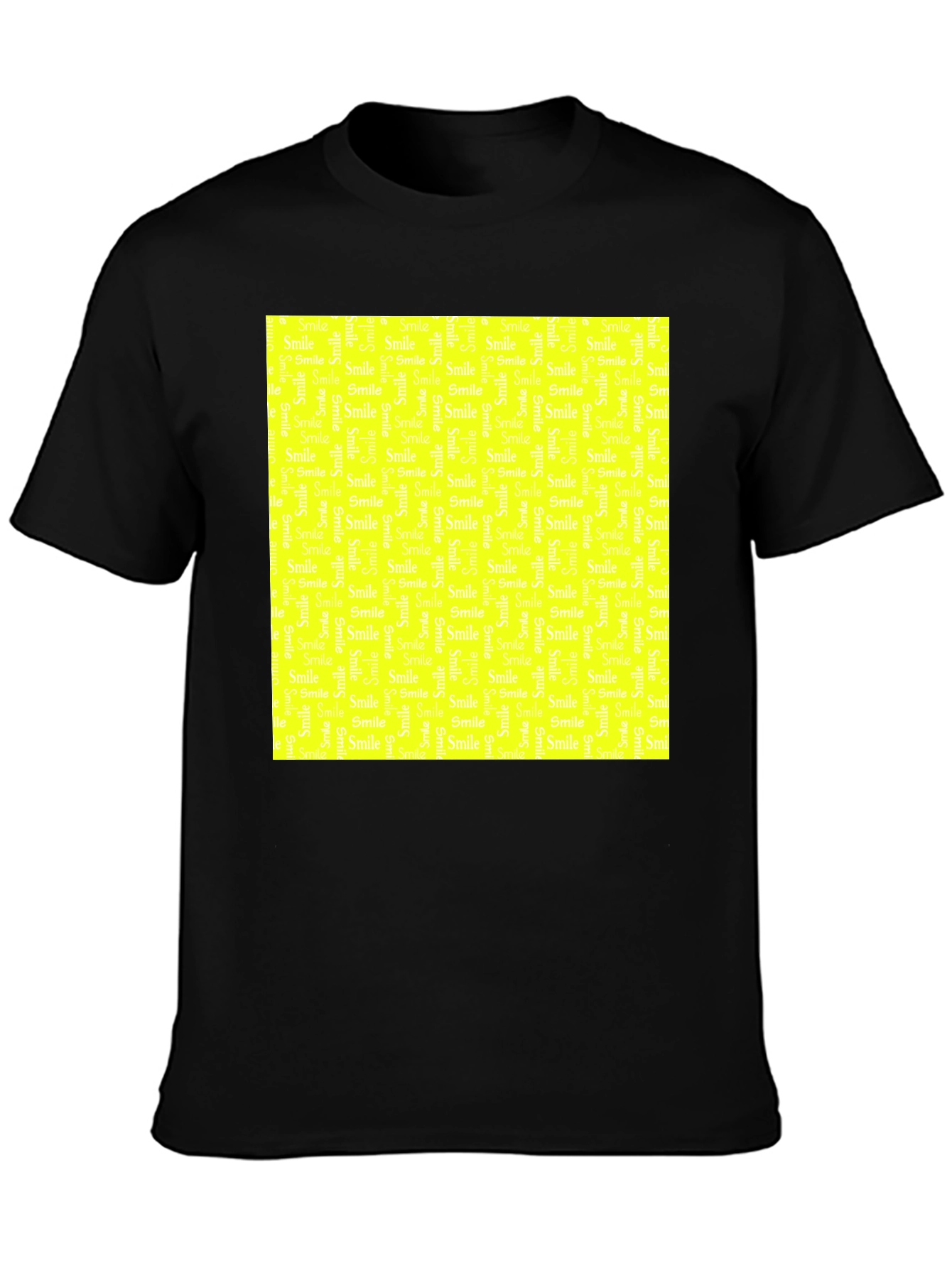 Smile Pattern Black T-Shirt