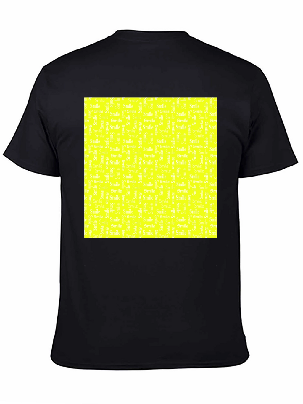 Smile Pattern Black T-Shirt