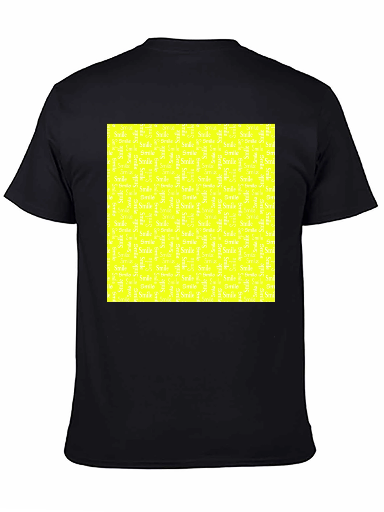 Smile Pattern Black T-Shirt