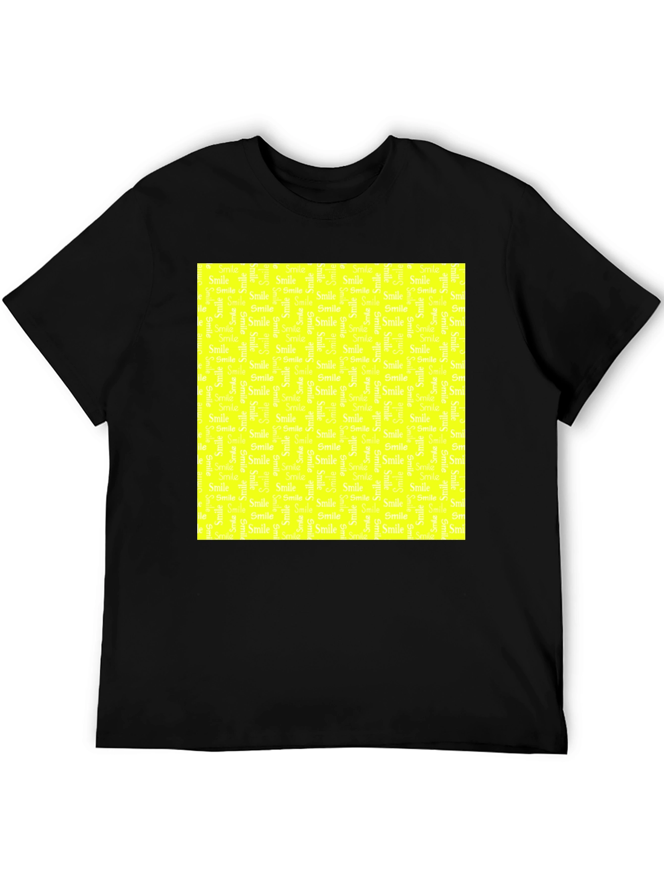 Smile Pattern Black T-Shirt