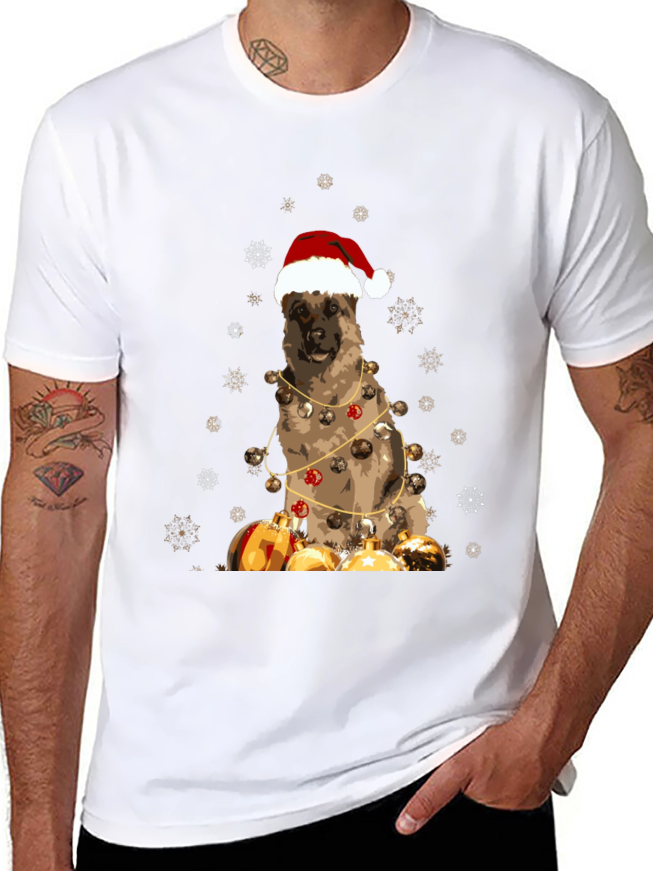 Festive Dog Christmas T-Shirt