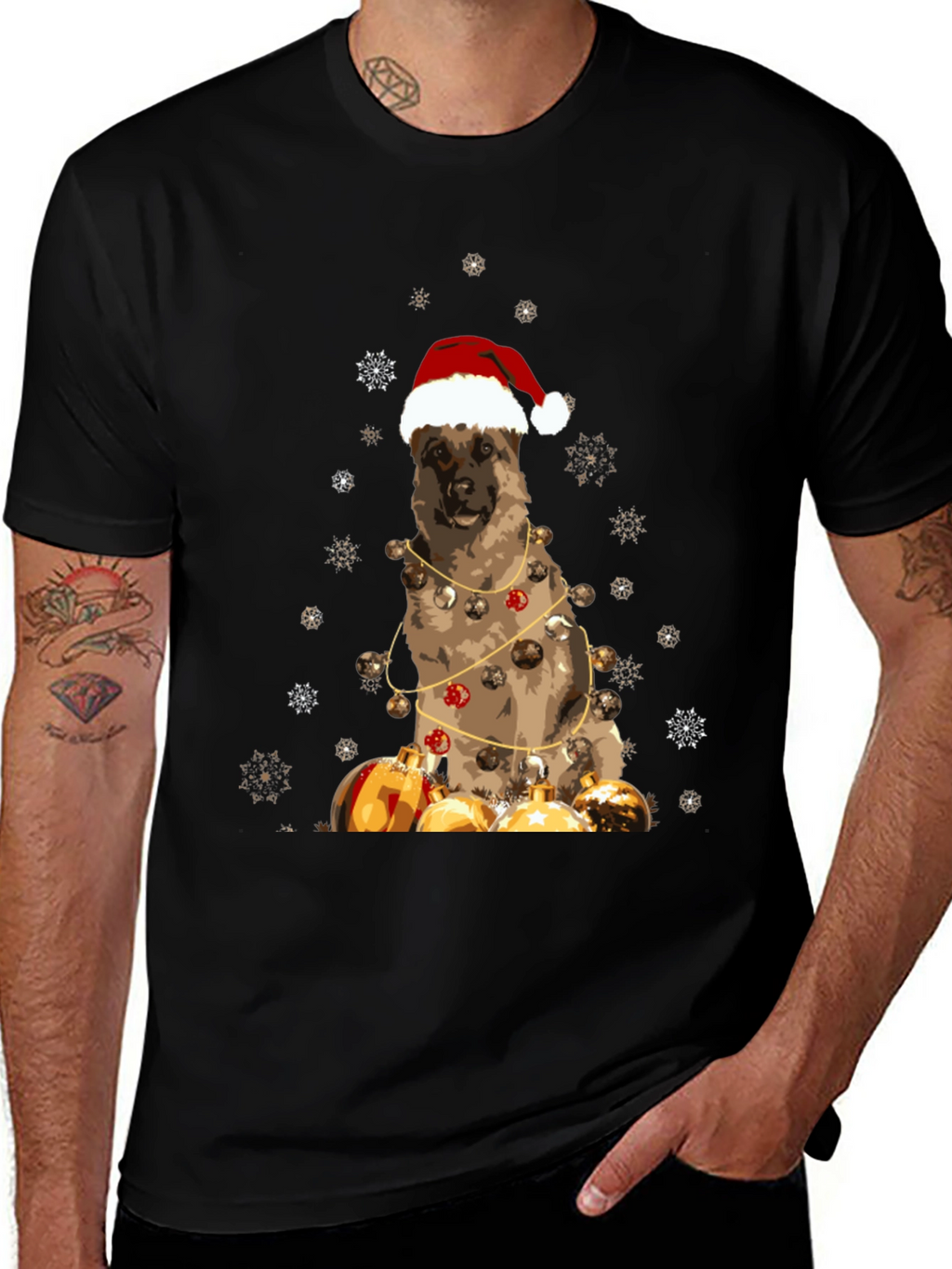 Festive Dog Christmas T-Shirt
