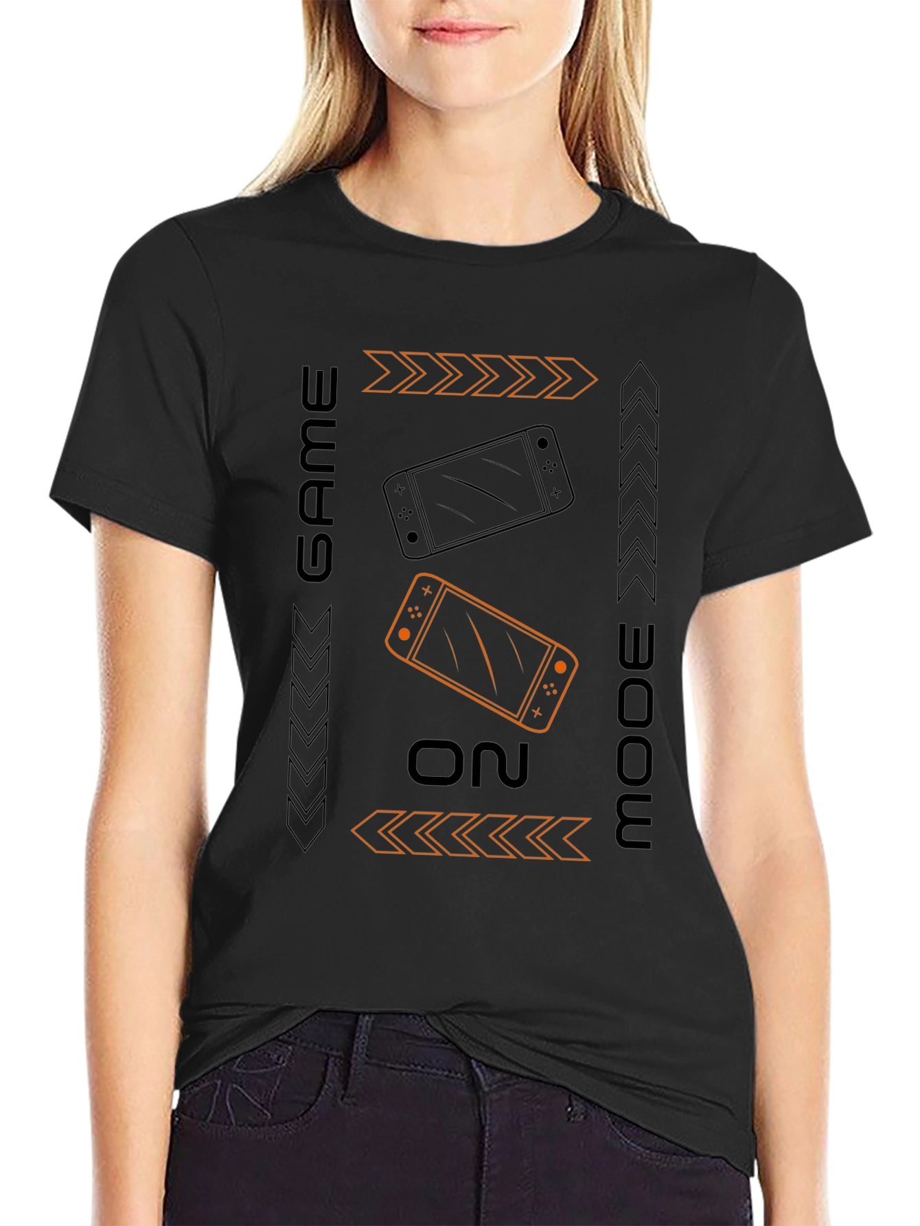 Game On Mode Black T-Shirt