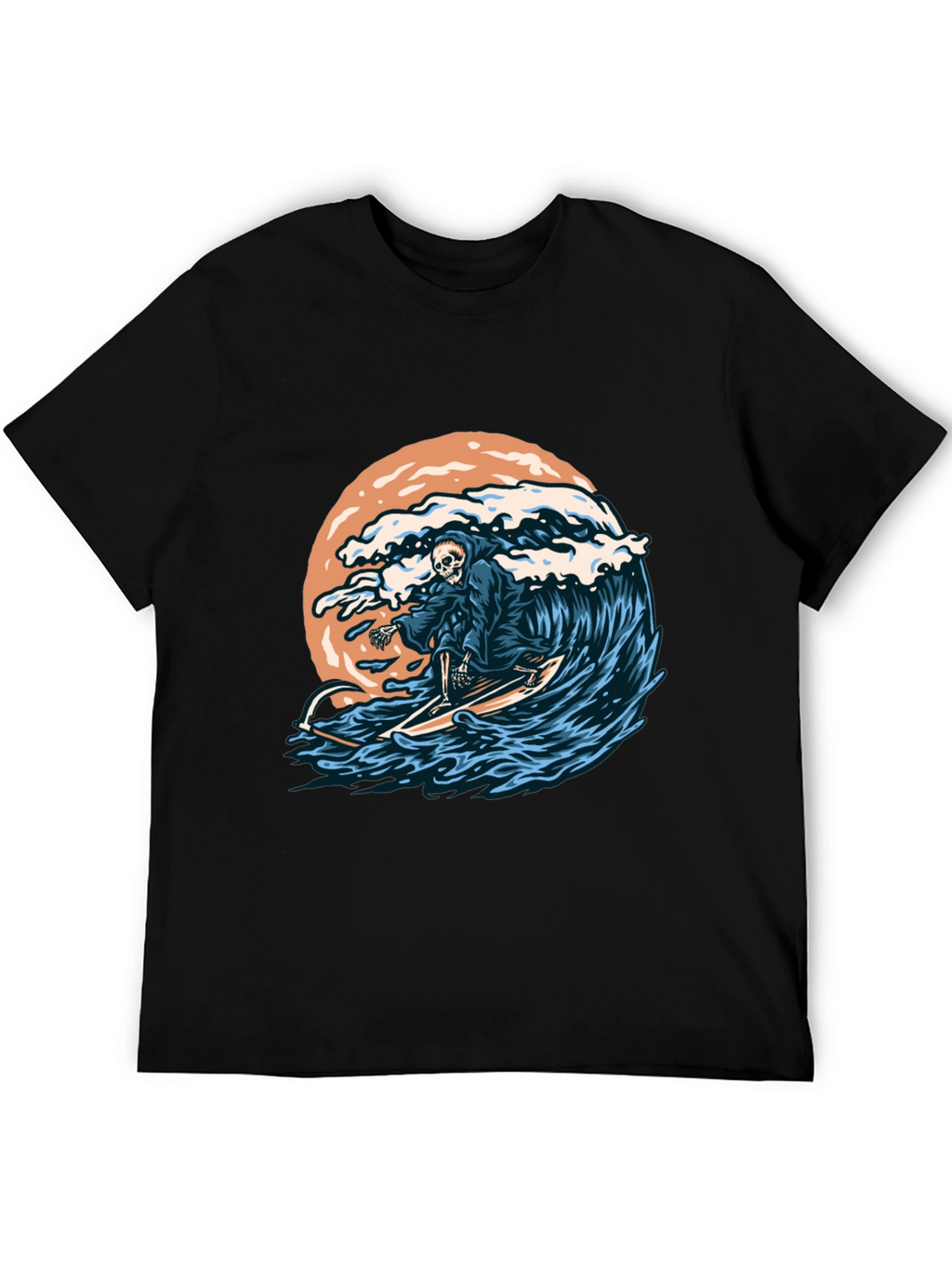 Surfing Grim Reaper Graphic T-Shirt
