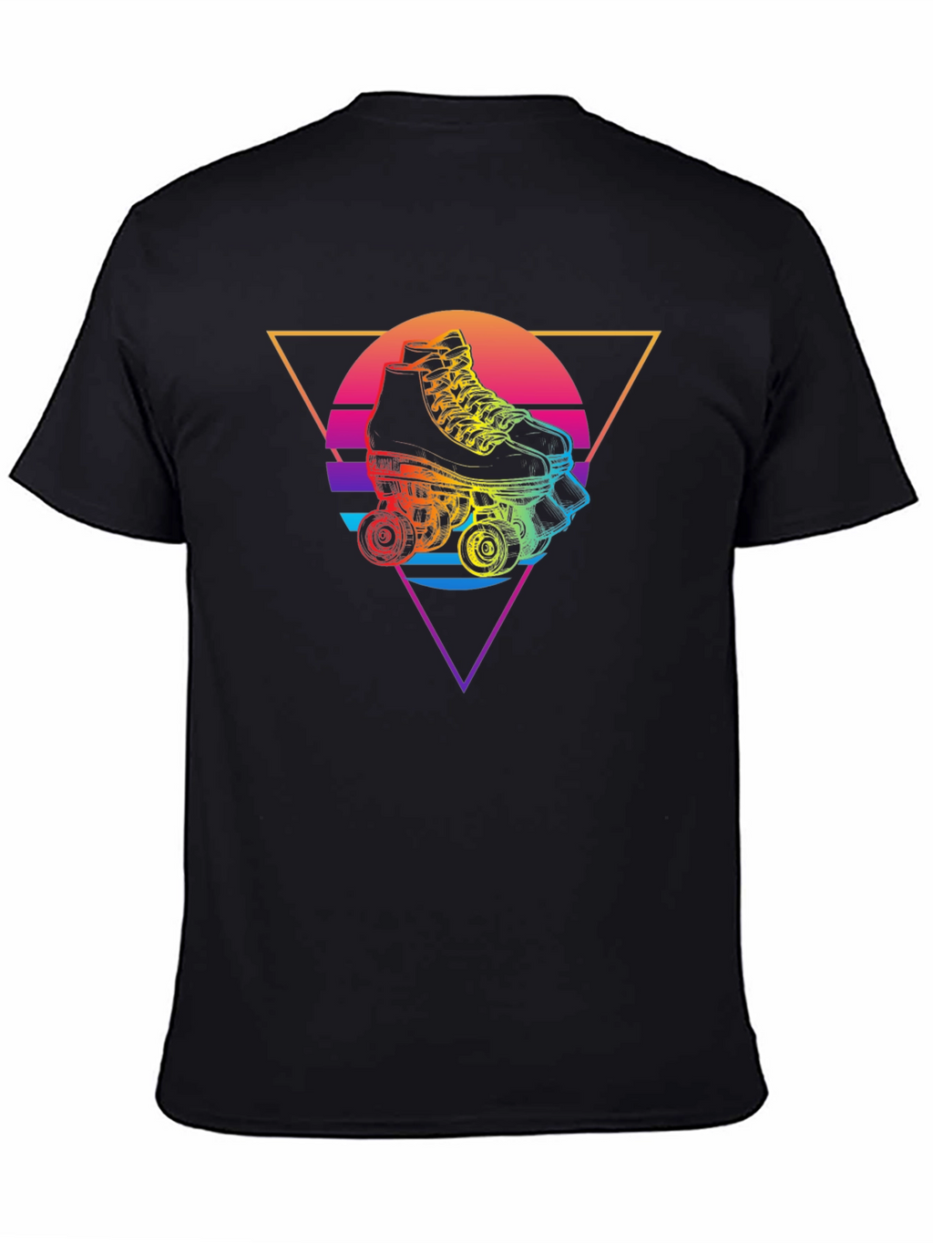 Retro Roller Skate Graphic Tee - Black