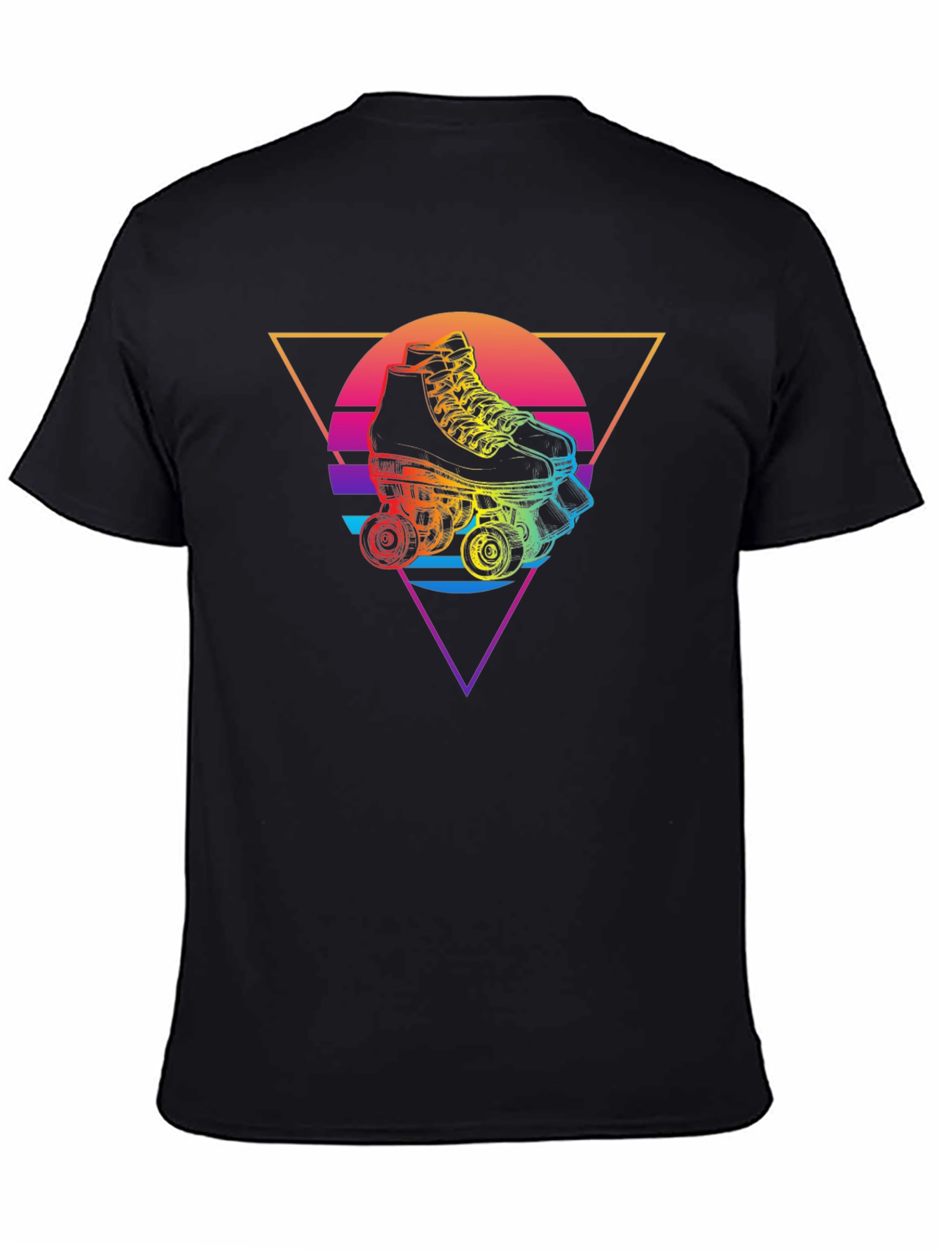 Retro Roller Skate Graphic Tee - Black