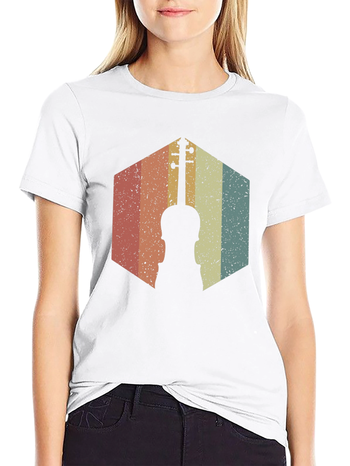 Retro Violin Graphic Tee - Musical Instrument Shirt