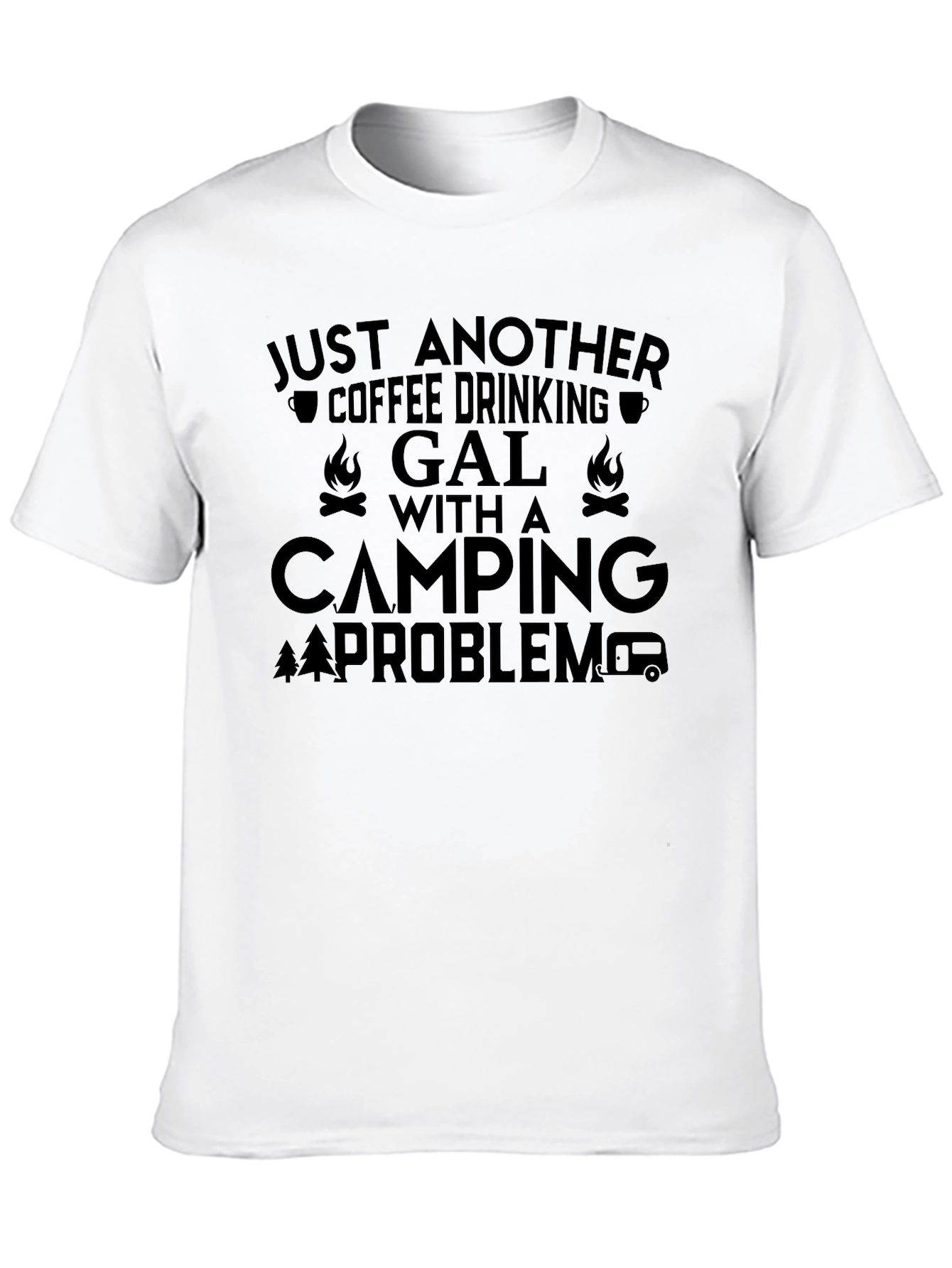 Coffee Drinking Camping Gal T-Shirt