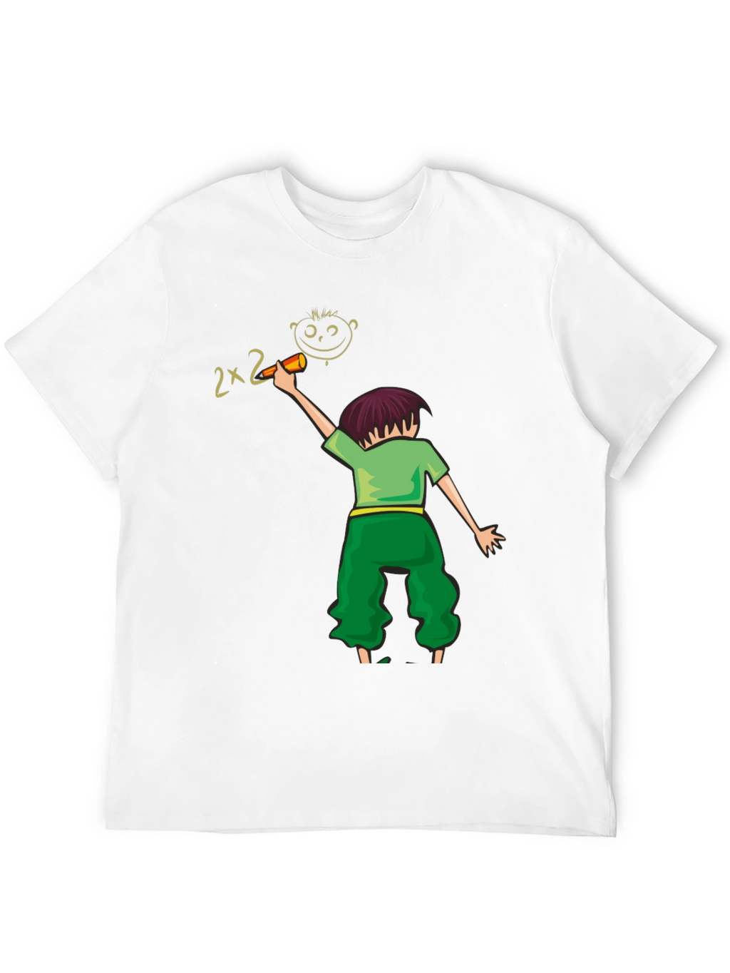Artistic Kids Drawing T-Shirt - Black Cotton Blend