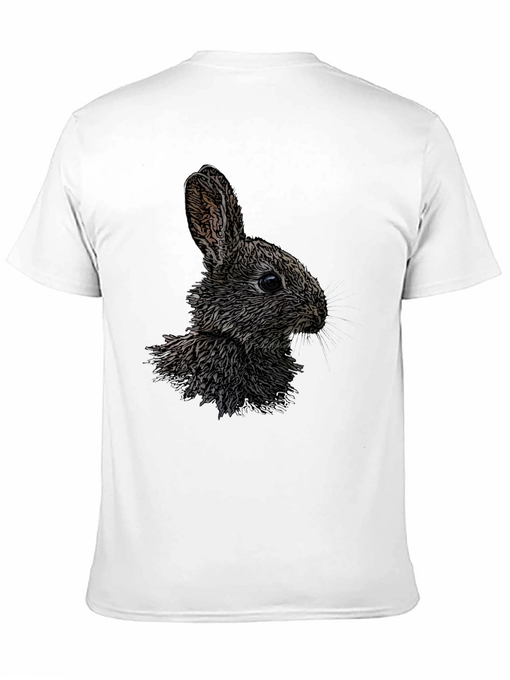 Rabbit Graphic Print Black Crew Neck T-Shirt