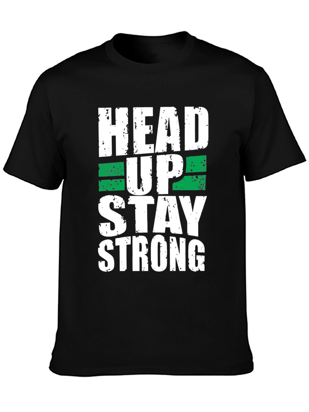 Head Up Stay Strong Graphic Tee - Black