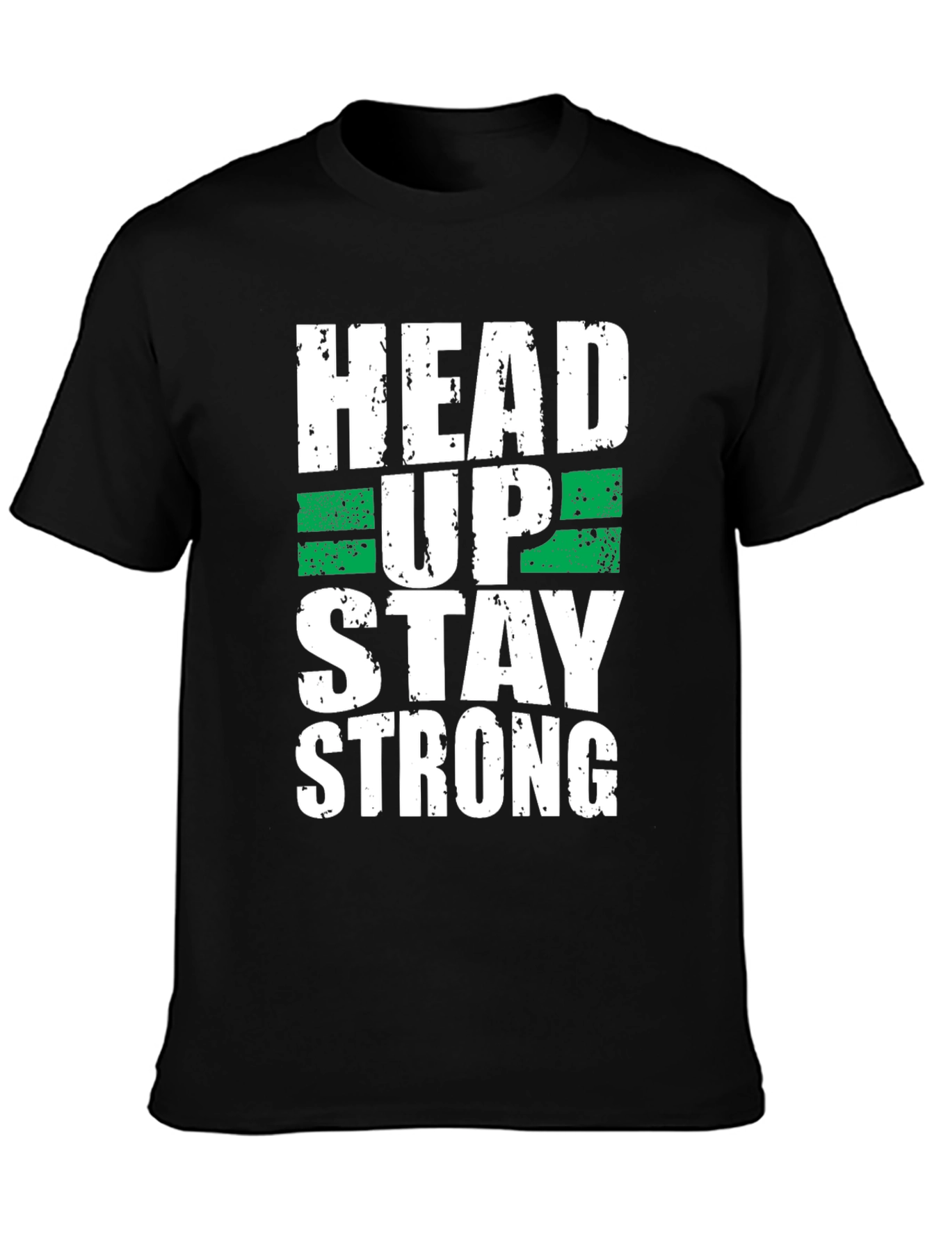 Head Up Stay Strong Graphic Tee - Black