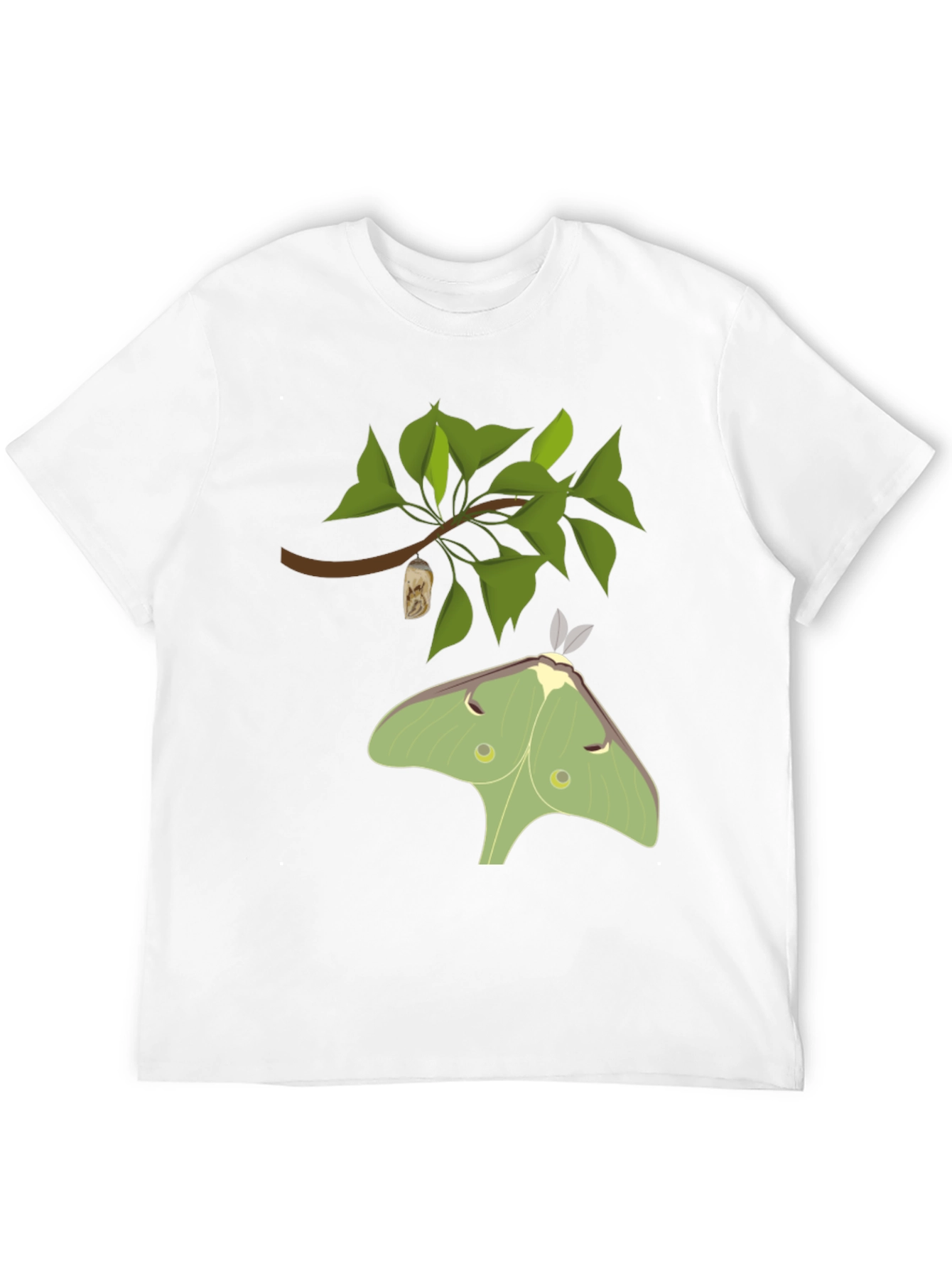 Luna Moth on Black T-Shirt
