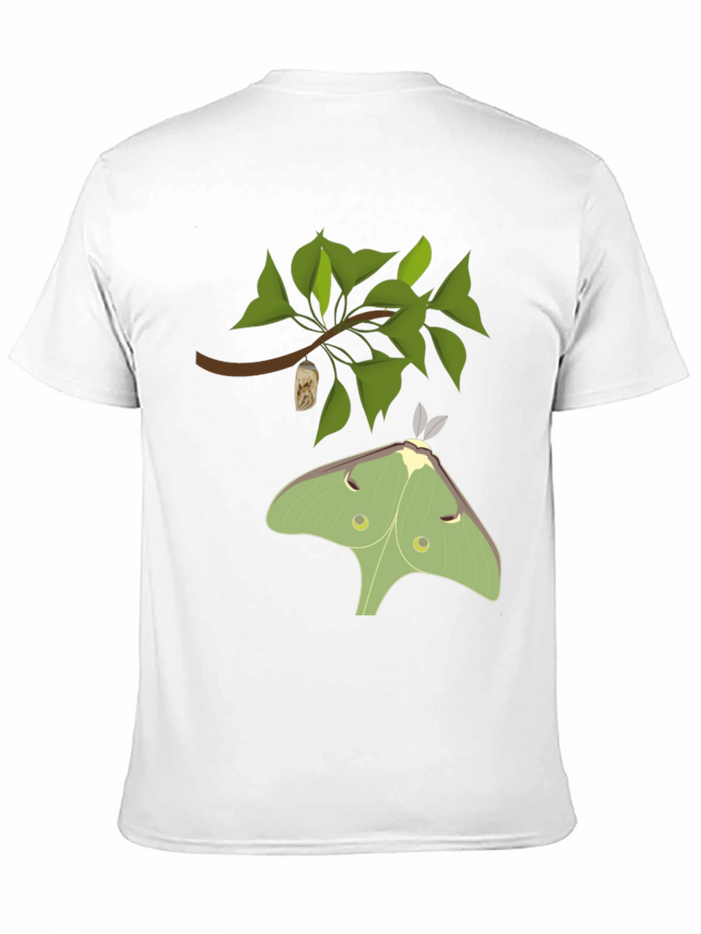 Luna Moth on Black T-Shirt