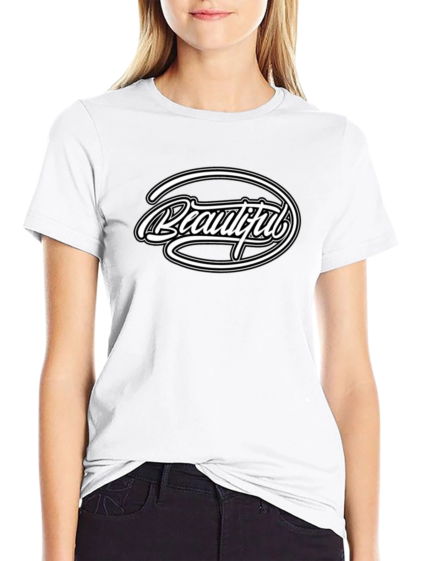 Beautiful Graphic Tee - Black Cotton T-Shirt