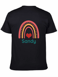 Sandy Rainbow Heart Graphic Tee - Black