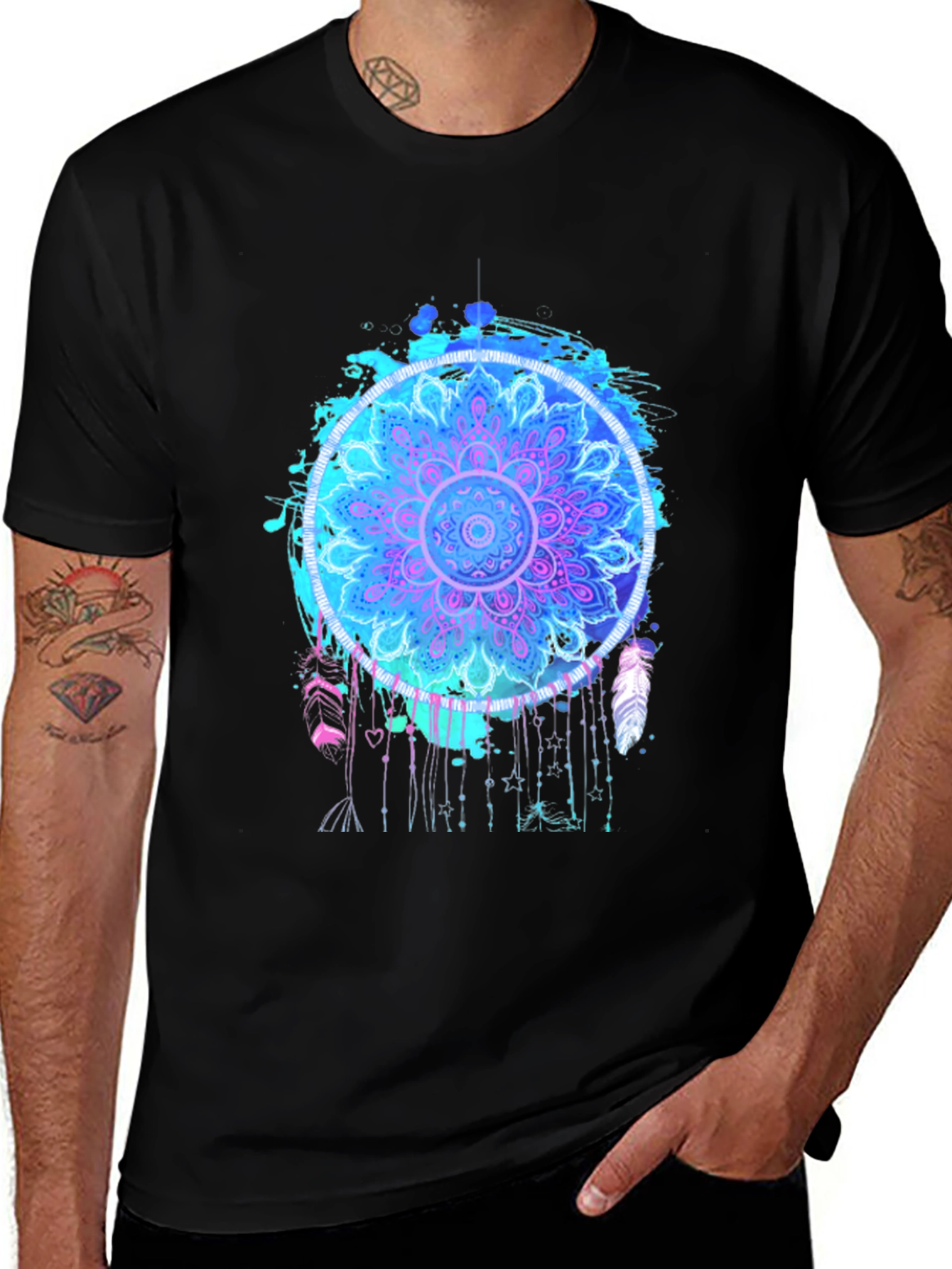 Mandala Dreamcatcher Graphic Tee - Stylish Mens T-Shirt