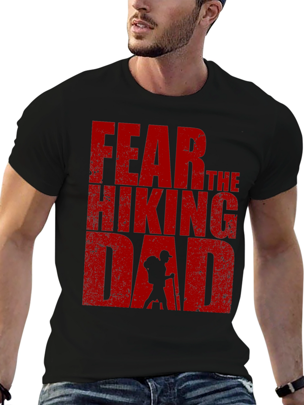 Fear The Hiking Dad T-Shirt - Black