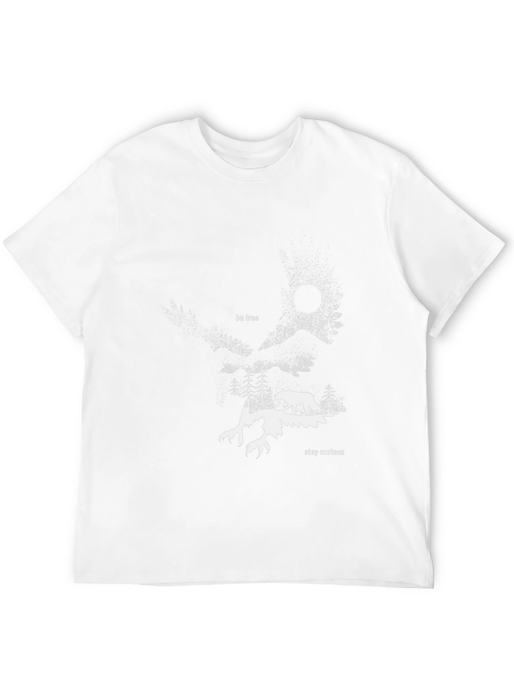 Abstract Forest Wolf Graphic Tee - Black