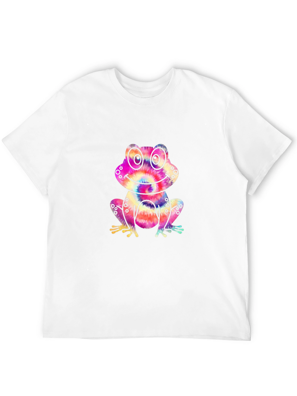 Tie-Dye Frog Graphic Black T-Shirt
