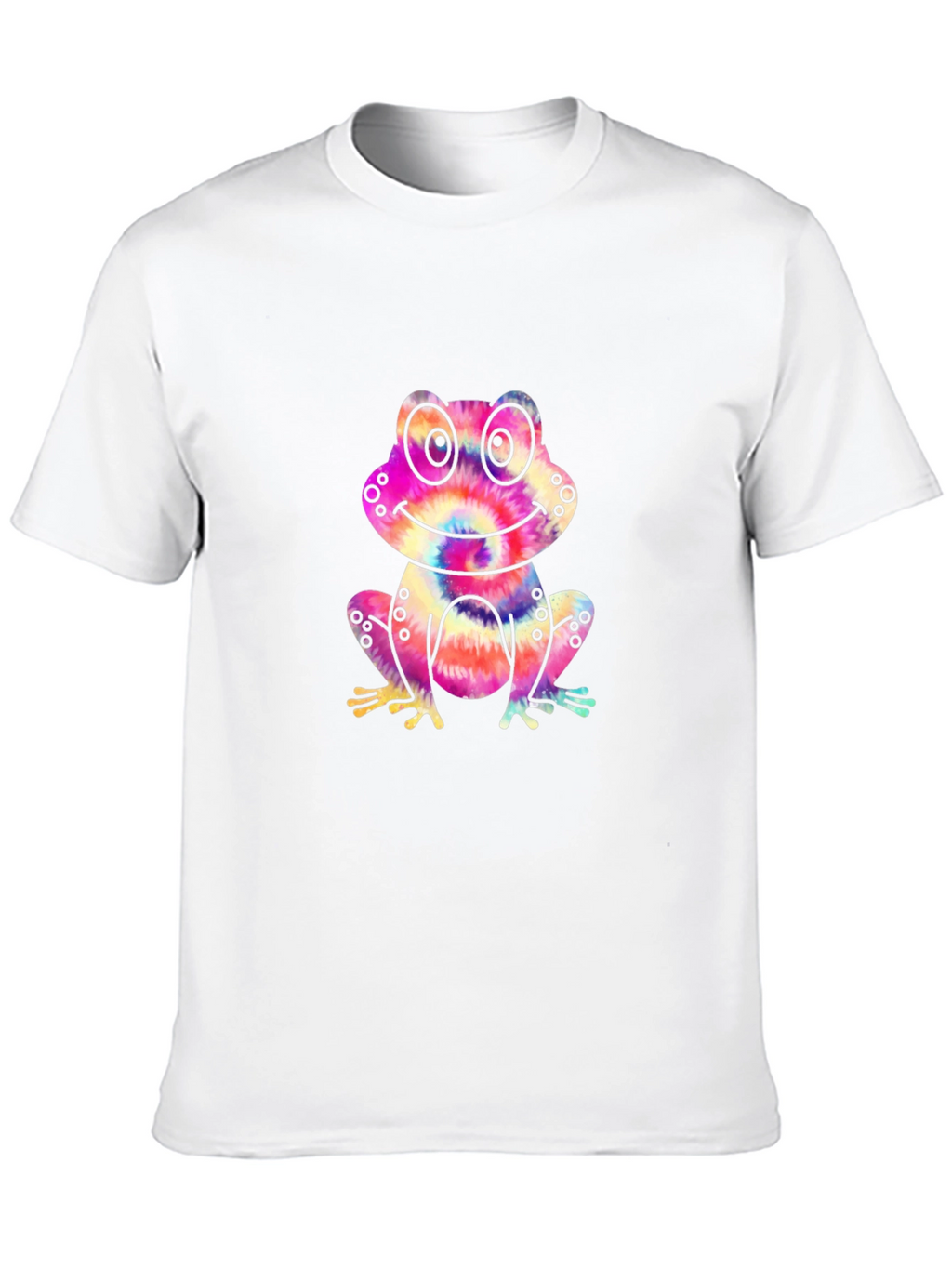 Tie-Dye Frog Graphic Black T-Shirt