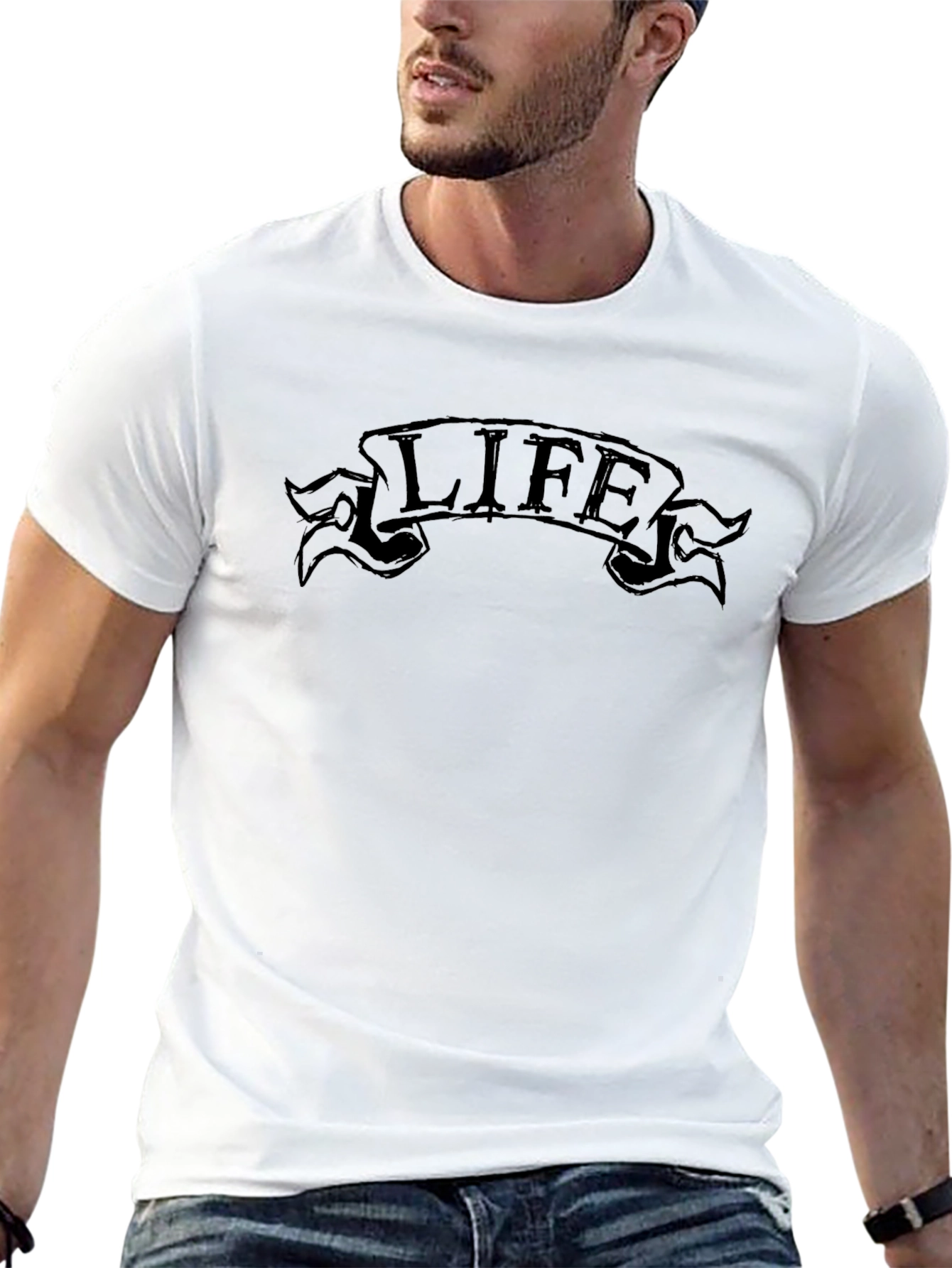 Life Banner Graphic T-Shirt - Black