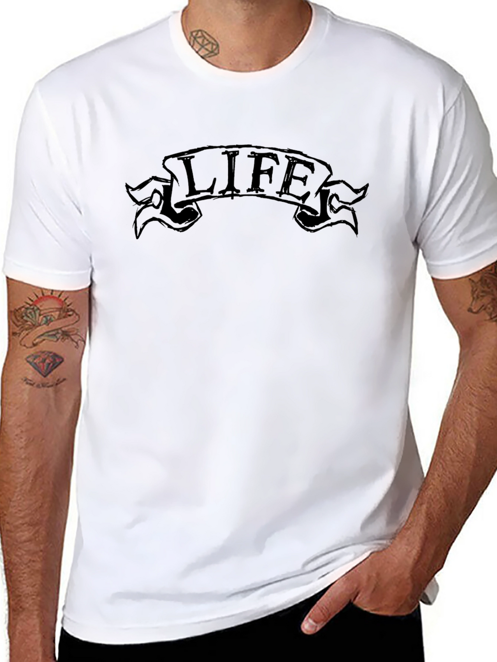Life Banner Graphic T-Shirt - Black