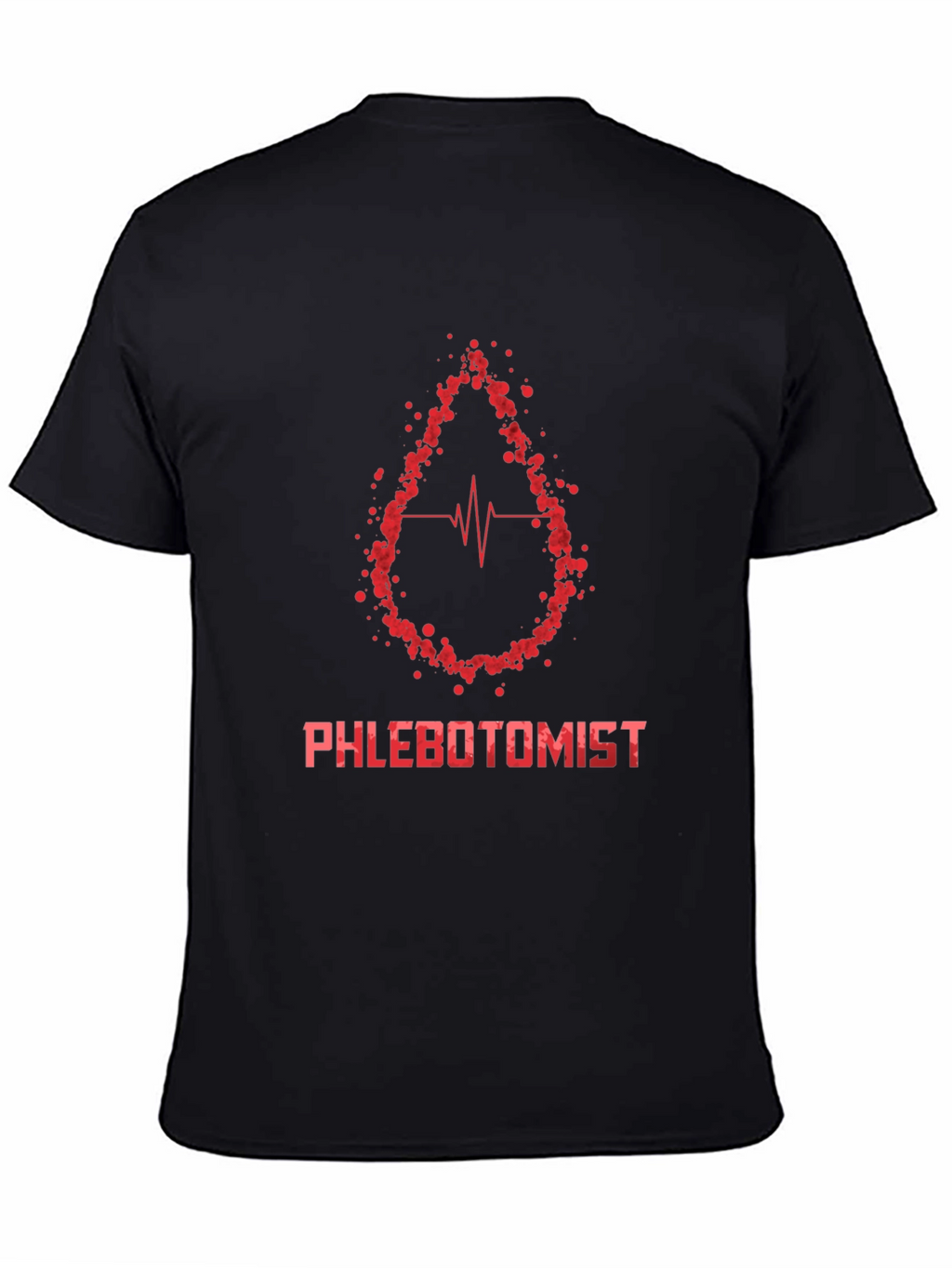 Phlebotomist T-Shirt - Blood Drop Heartbeat Design