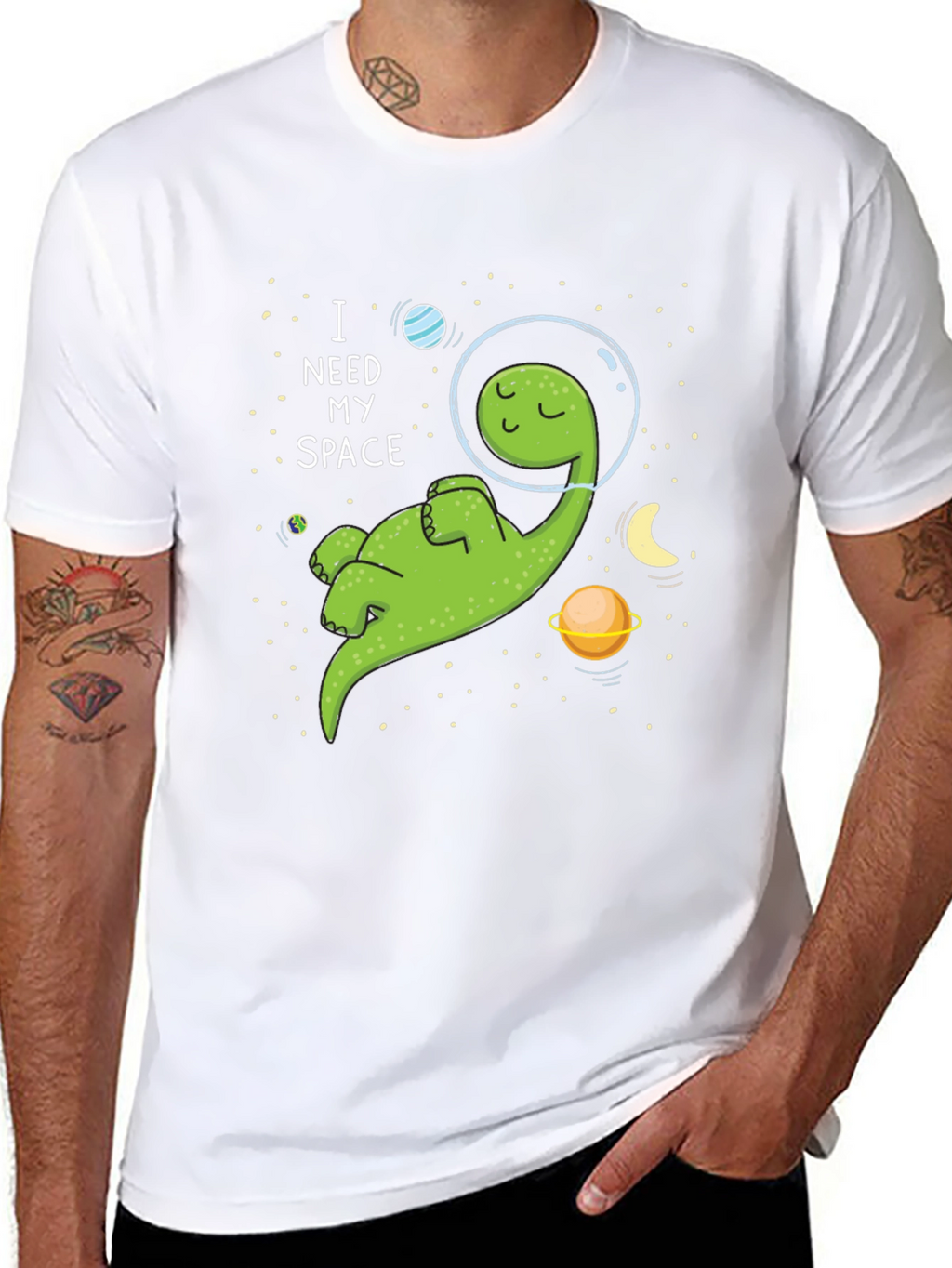I Need My Space T-Shirt - Cartoon Dinosaur Graphic