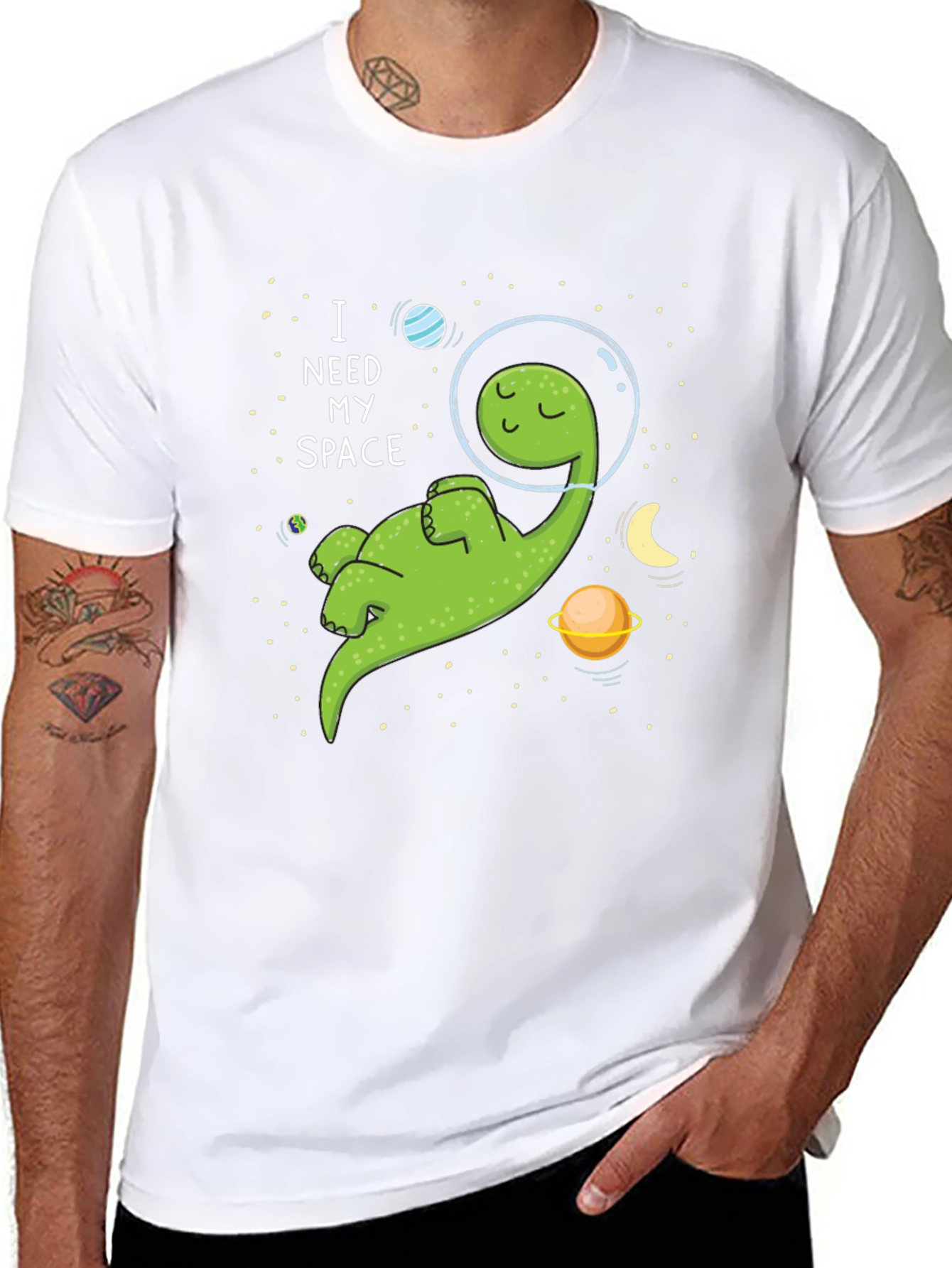 I Need My Space T-Shirt - Cartoon Dinosaur Graphic