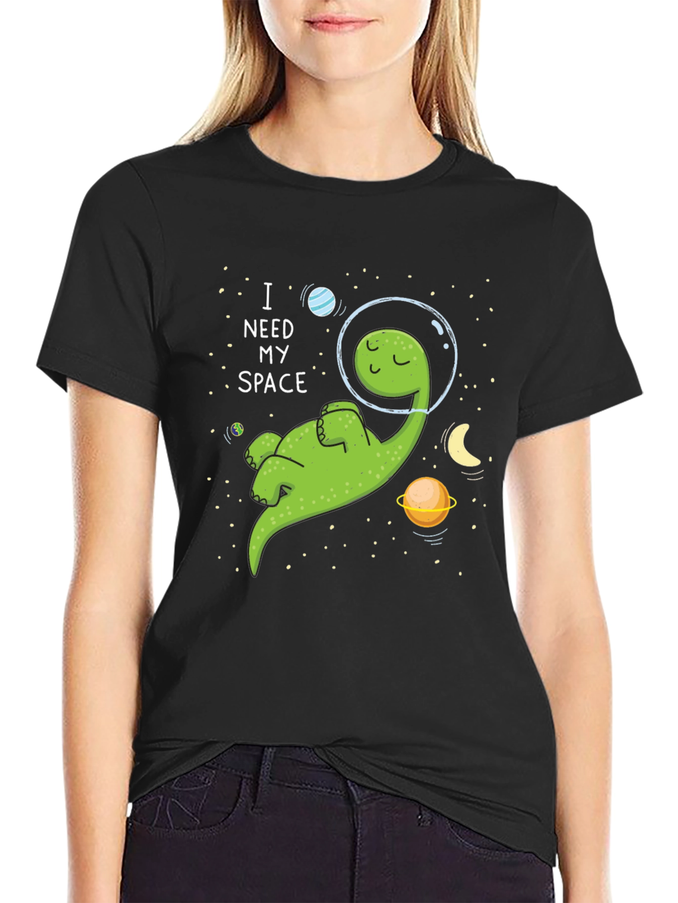 I Need My Space T-Shirt - Cartoon Dinosaur Graphic
