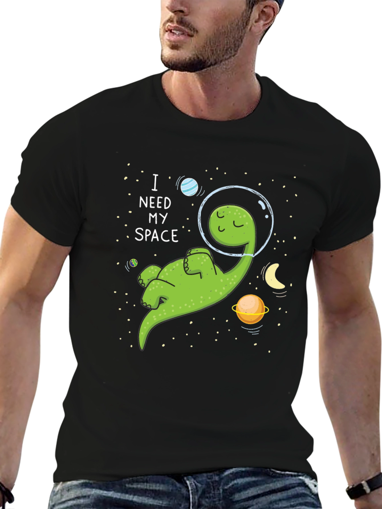 I Need My Space T-Shirt - Cartoon Dinosaur Graphic