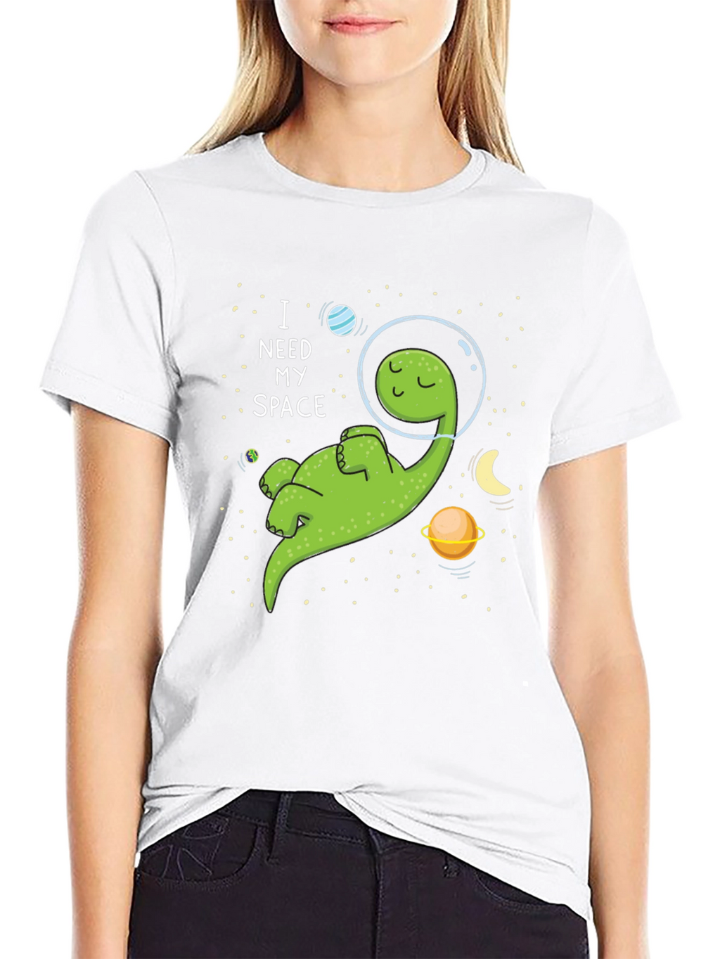 I Need My Space T-Shirt - Cartoon Dinosaur Graphic