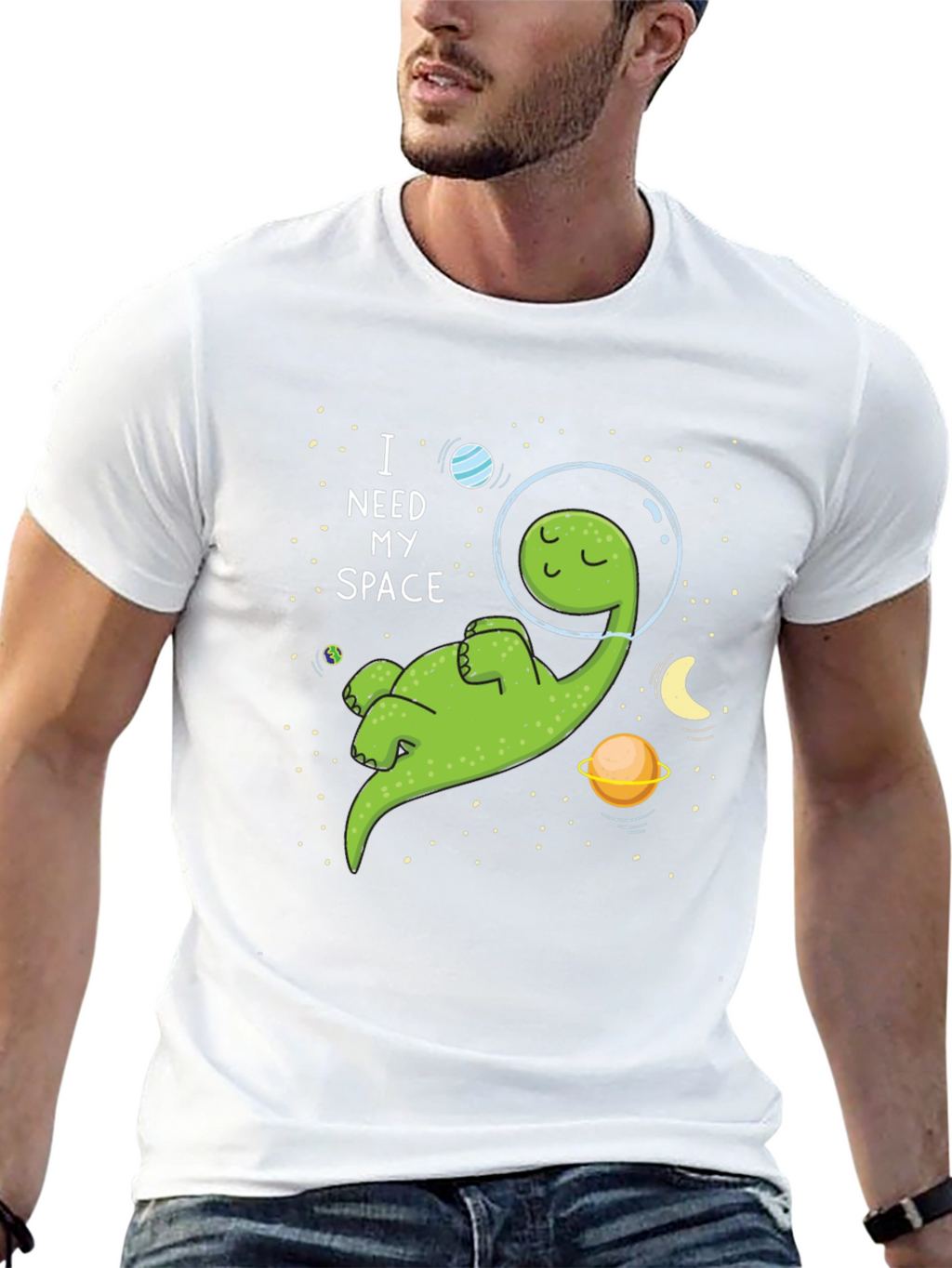 I Need My Space T-Shirt - Cartoon Dinosaur Graphic